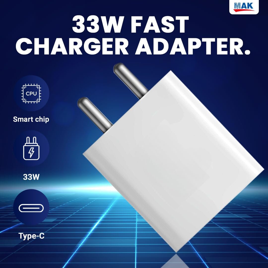 33W Type-C Power Fast Charger Adapter Compatible for CMF Phone 1 | Nothing 2a Plus | 2a | 2, 1 | 33-watt Quick Charge 3A Wall Android Charging Adaptor for Mobile, White - Image 3