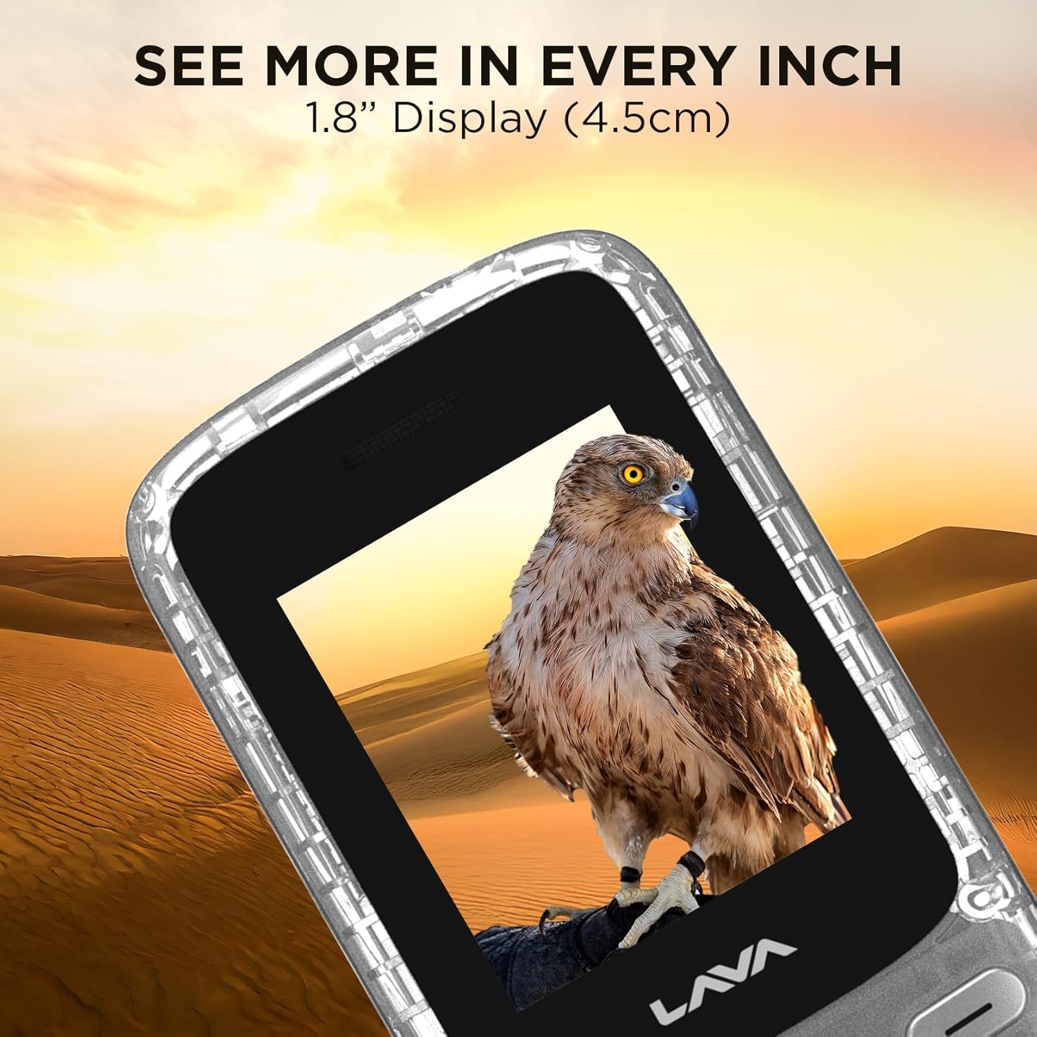 Lava A1 Clear Copper Keypad Mobile Phone with Long Lasting Smart AI Battery | 1.77inch Display | Bluetooth Support | Military Grade Certified | 32 GB Expandable Memory | (Clear) - Image 3