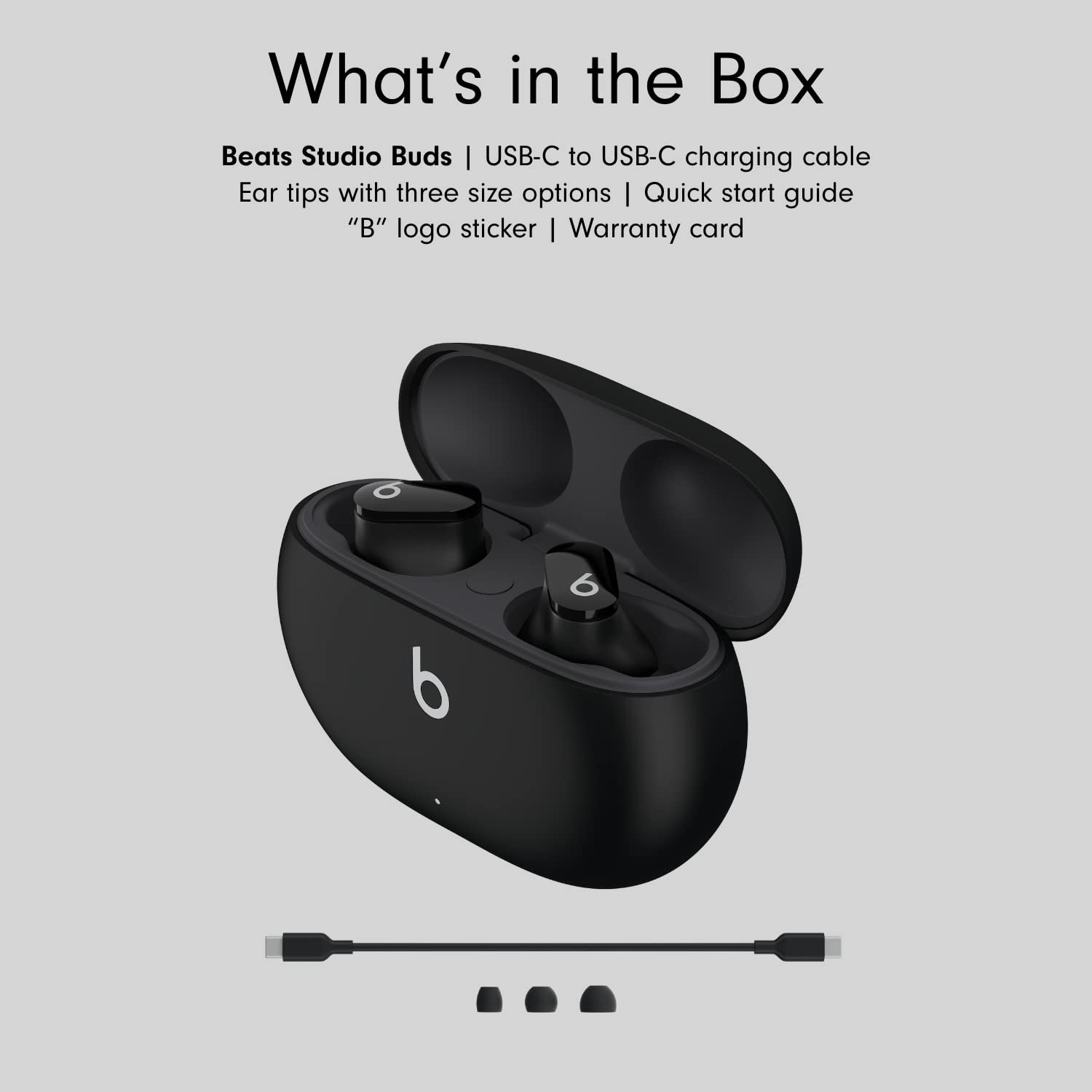 Beats Studio Buds - Wireless Bluetooth Noise Cancelling Earbuds - Up to 8H Battery Life, Up to 24H w Charging Case, IPX4 Rating, Sweat Resistant, Apple & Android Compatible, Built-in Mic - Black - Image 8