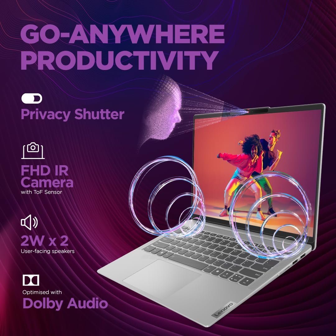 Lenovo IdeaPad Slim 5 Intel Core Ultra 5 125H Built-in AI 14" (35.5cm) WUXGA-OLED 400Nits Thin & Light Laptop (16GB/1TB SSD/Win 11/MSO 21/FHD+IR Cam/1Yr ADP Free/Grey/1.4Kg), 83DA008VIN - Image 3