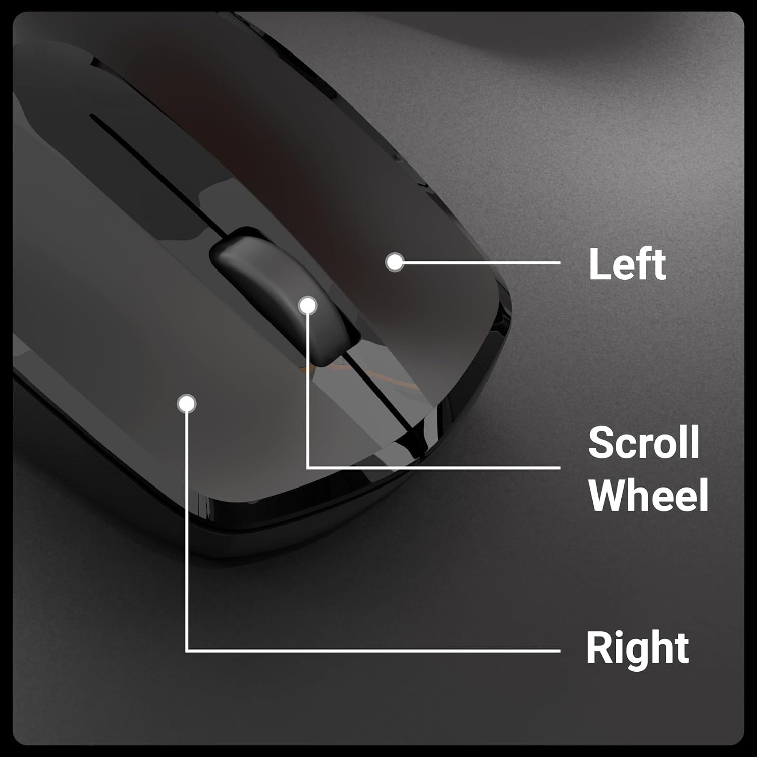 ZEBRONICS Wireless Mouse, 2.4GHz, 3200 DPI, 3 Buttons, Comfortable & Ergonomic, USB Nano Receiver, Power-Saving Mode, Works on Most Surfaces, for Mac | Laptop | Computer (Freego, Black) - Image 4