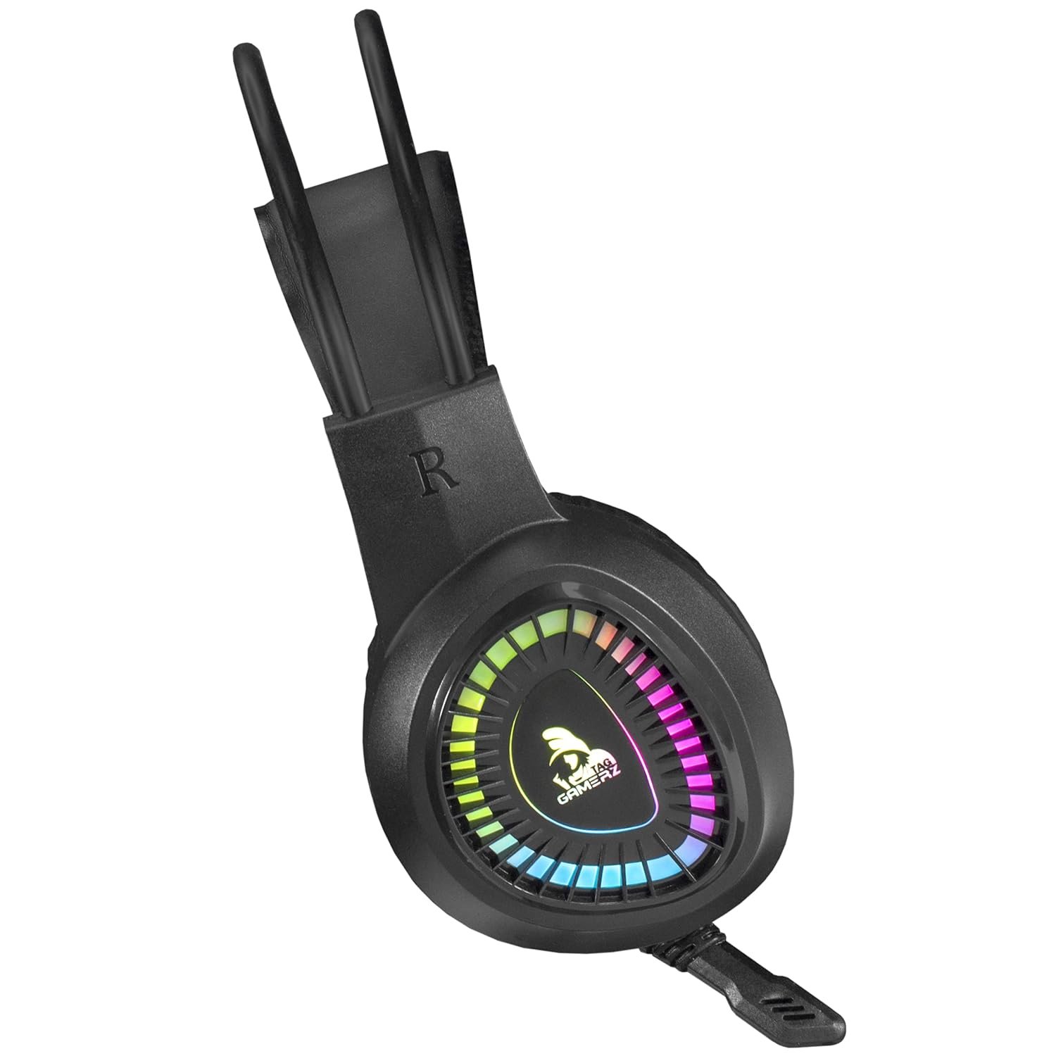 TAG Gamerz Carbon Wired Over Ear Gaming Headphones with Mic | RGB Effect | Noise Cancelling Microphone | Suspension Headband | Comes with USB and 3.5mm Jack | Compatible with PC, Laptop - Image 4