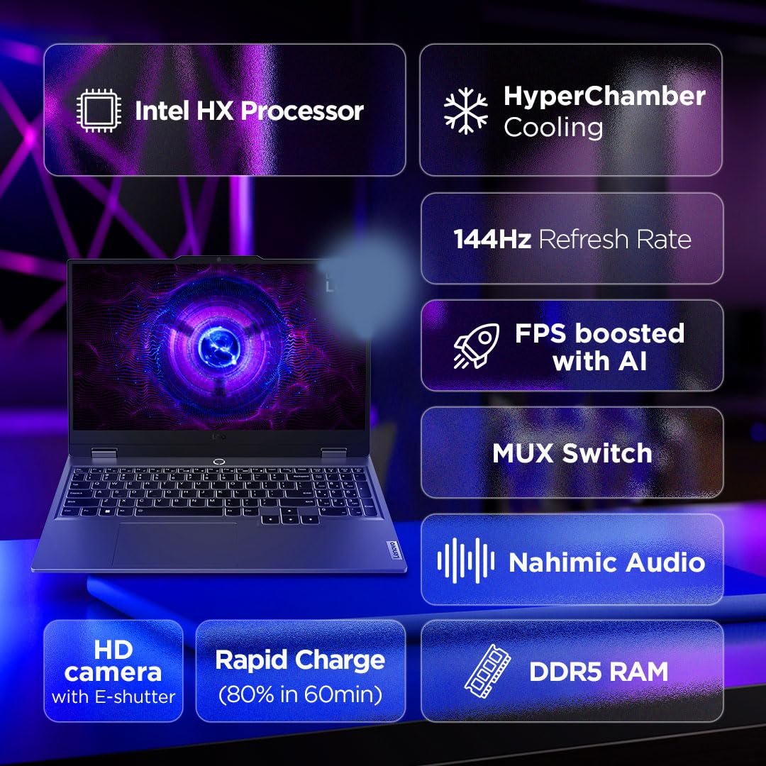 Lenovo LOQ 2024 Intel Core i5-12450HX 15.6" (39.6cm) 144Hz 300Nits FHD IPS Gaming Laptop (24GB/512GB SSD/Win 11/NVIDIA RTX 3050 6GB Graphics/1Yr ADP Free/MSO 21/3 Mon Game Pass/Grey/2.4Kg), 83GS0098IN - Image 3