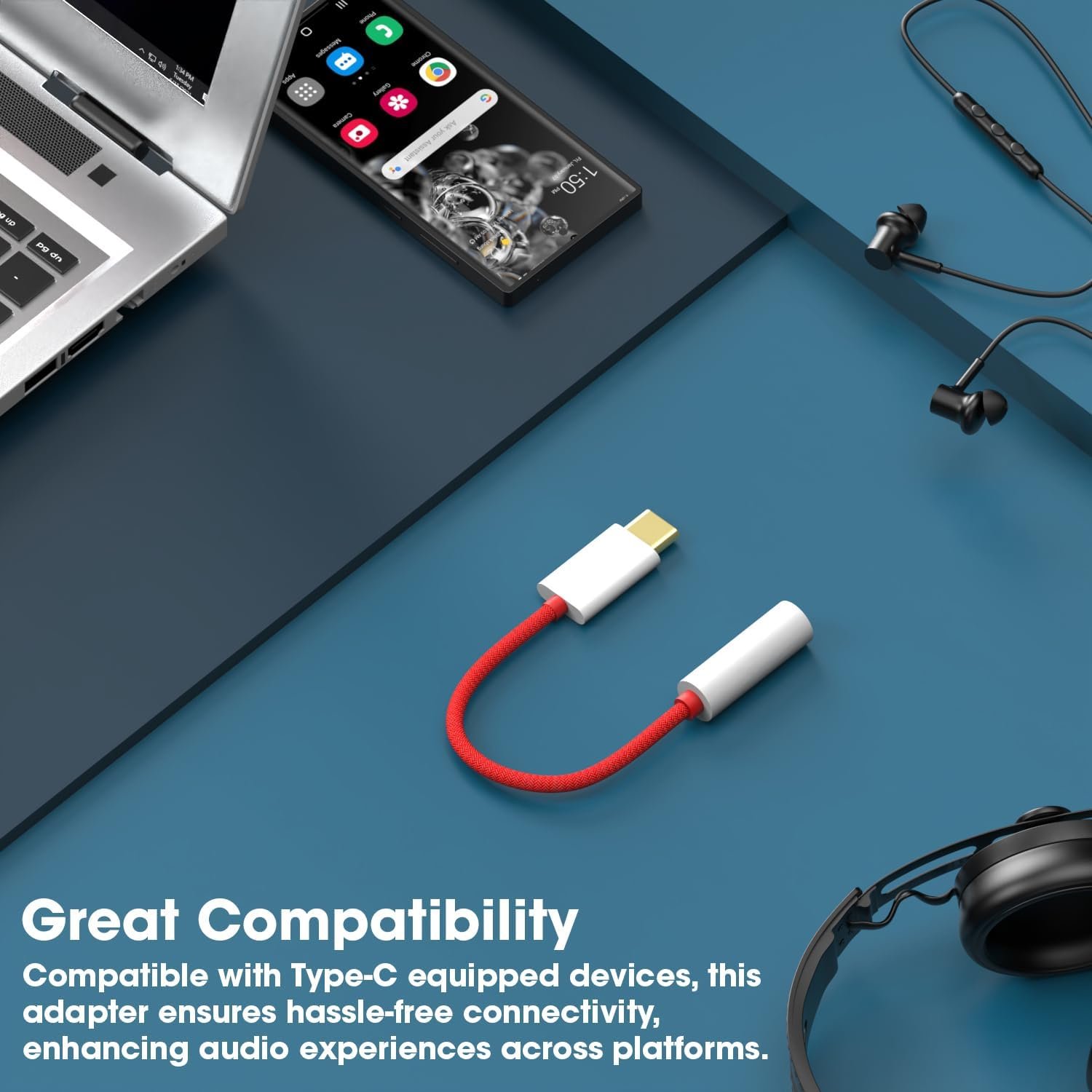 Sounce Type C to 3.5mm Jack Audio Connector,Noise Cancelling Headphones Jack Converter Audio Adapter Compatible for OnePlus 11/ 11R/ 10 Pro/ 10R/ 10T/ 9RT/ 9R/ 8R/ 8T/ 6/ 6T/ 7/ 7T/ Nord & All Devices - Image 8