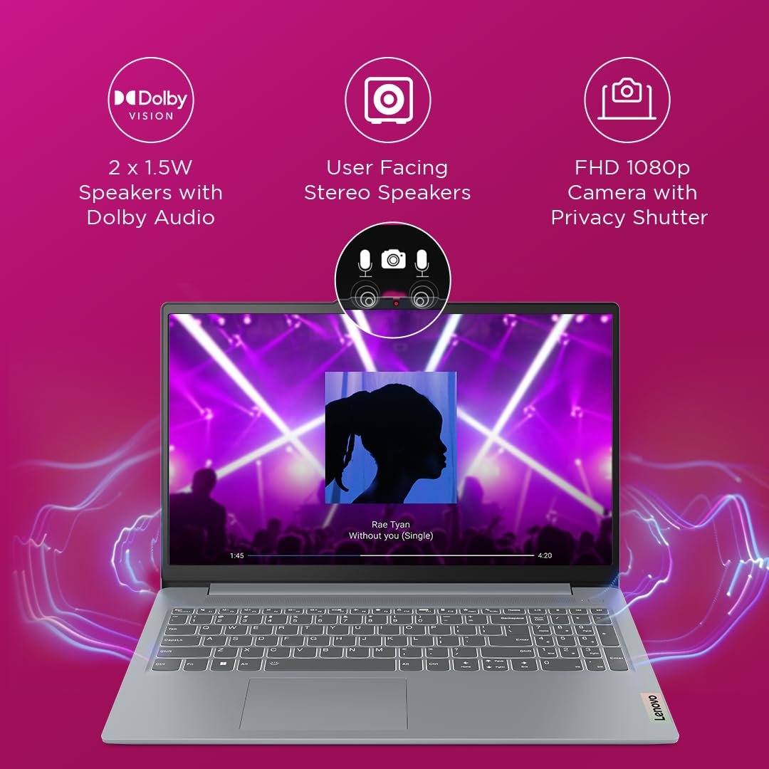 Lenovo IdeaPad Slim 3 13th Gen Intel Core i3-1315U 14 inch (35.5cm) FHD Laptop (8GB RAM/512GB SSD/Windows 11/Office 2024/Alexa Built-in/1Yr ADP Free/3 Month Game Pass/Grey/1.37Kg), 82X6005KIN - Image 5