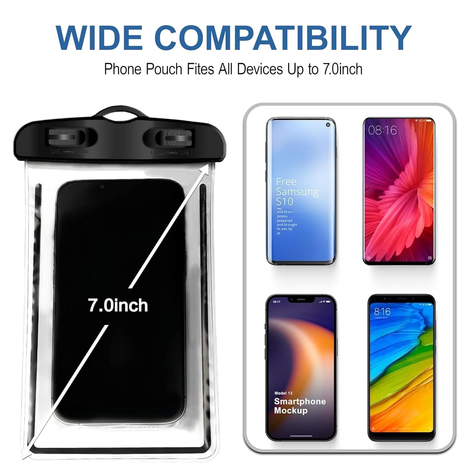 CERLINK Waterproof moblie Pouch Cover Rotation Lock Closure | Protect Your Phone in Wet dust and Rainy Conditions | Water Proof Phone case Pouch Cover for Mobile Phones-Pack-1-Transparent - Image 4