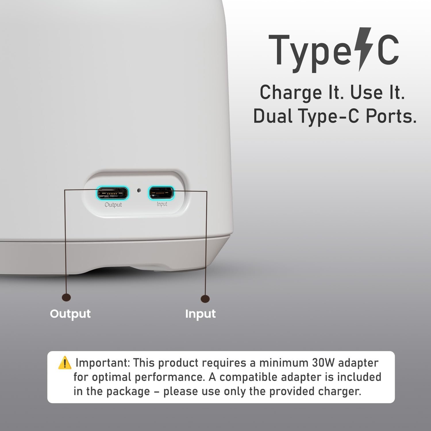 Portronics MOVO II 3 in 1 Wireless Charger with 5W Bluetooth Speaker & Makeup Mirror,15W Wireless Charging, 3 LED Lights with Adjustable Intensity, 60° Adjustable Mirror, Type C Input(White) - Image 4