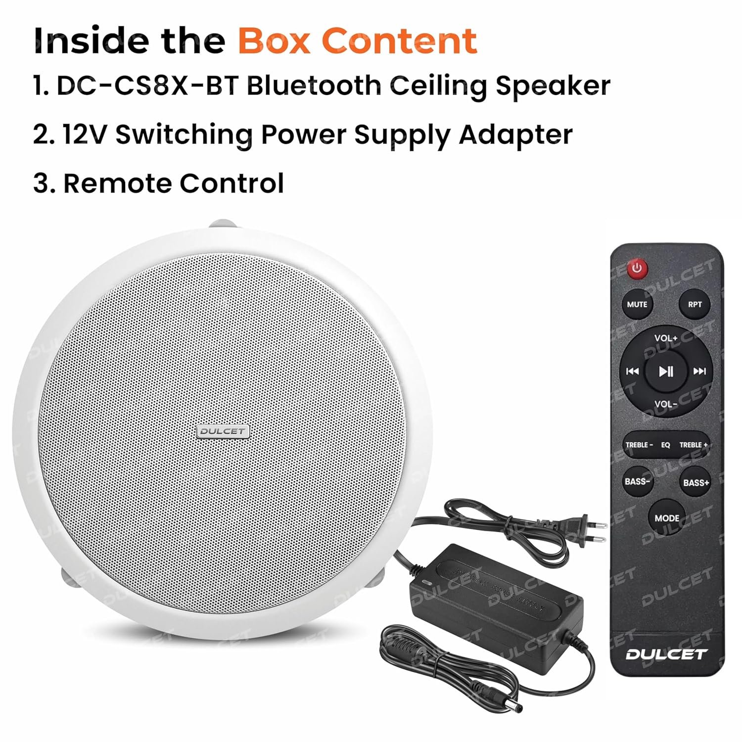 DULCET DC-CS8X-BT White 8 inch 20W Full Range Active Bluetooth Ceiling Speaker with inbuilt Amplifier-Supports Upto 3 Passive Ceiling Speakers (Passive Speakers to be Purchased Separately) - Image 9