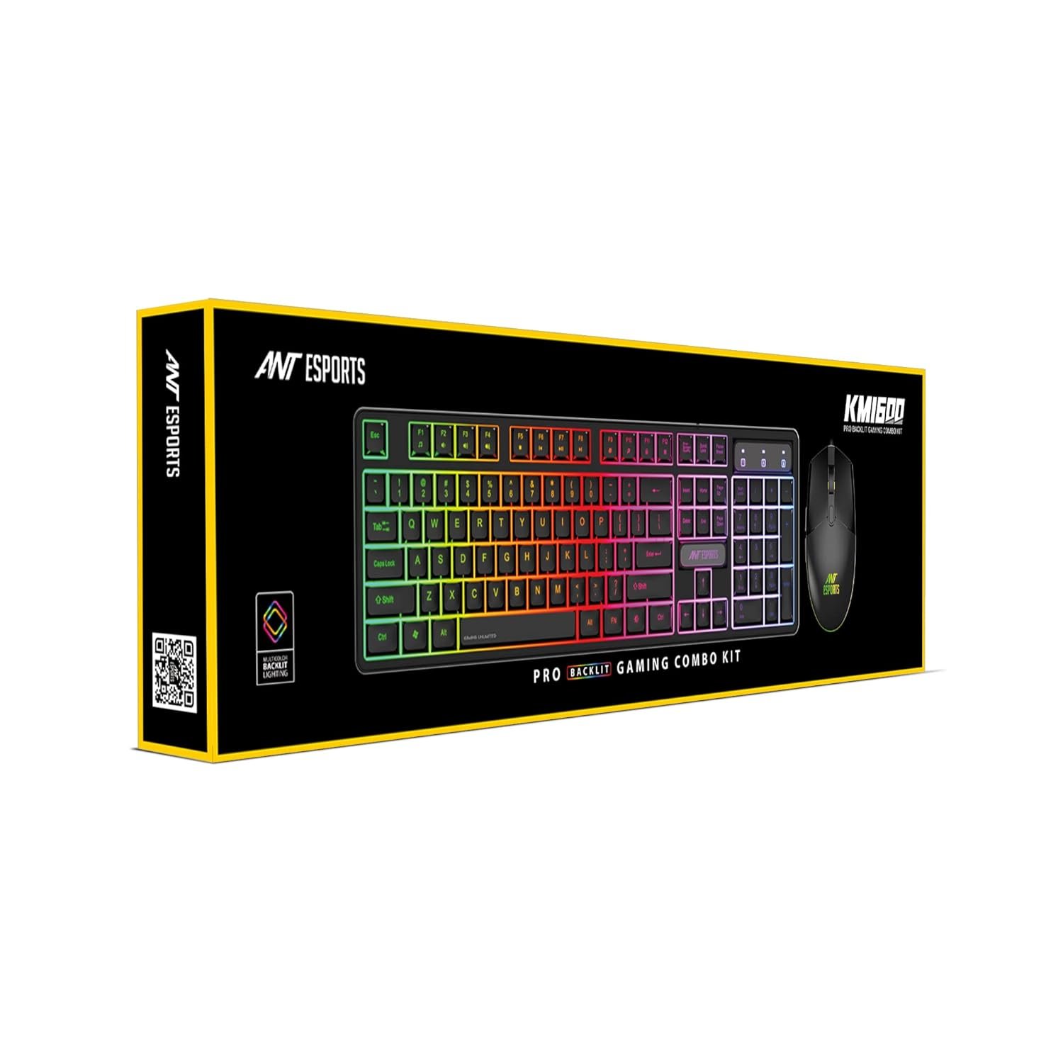 Ant Esports KM1600 Gaming Keyboard & Mouse Combo, Wired Backlit Rainbow LED Keyboard & 3200 DPI Gaming Mouse for PC/Laptop - Black - Image 12