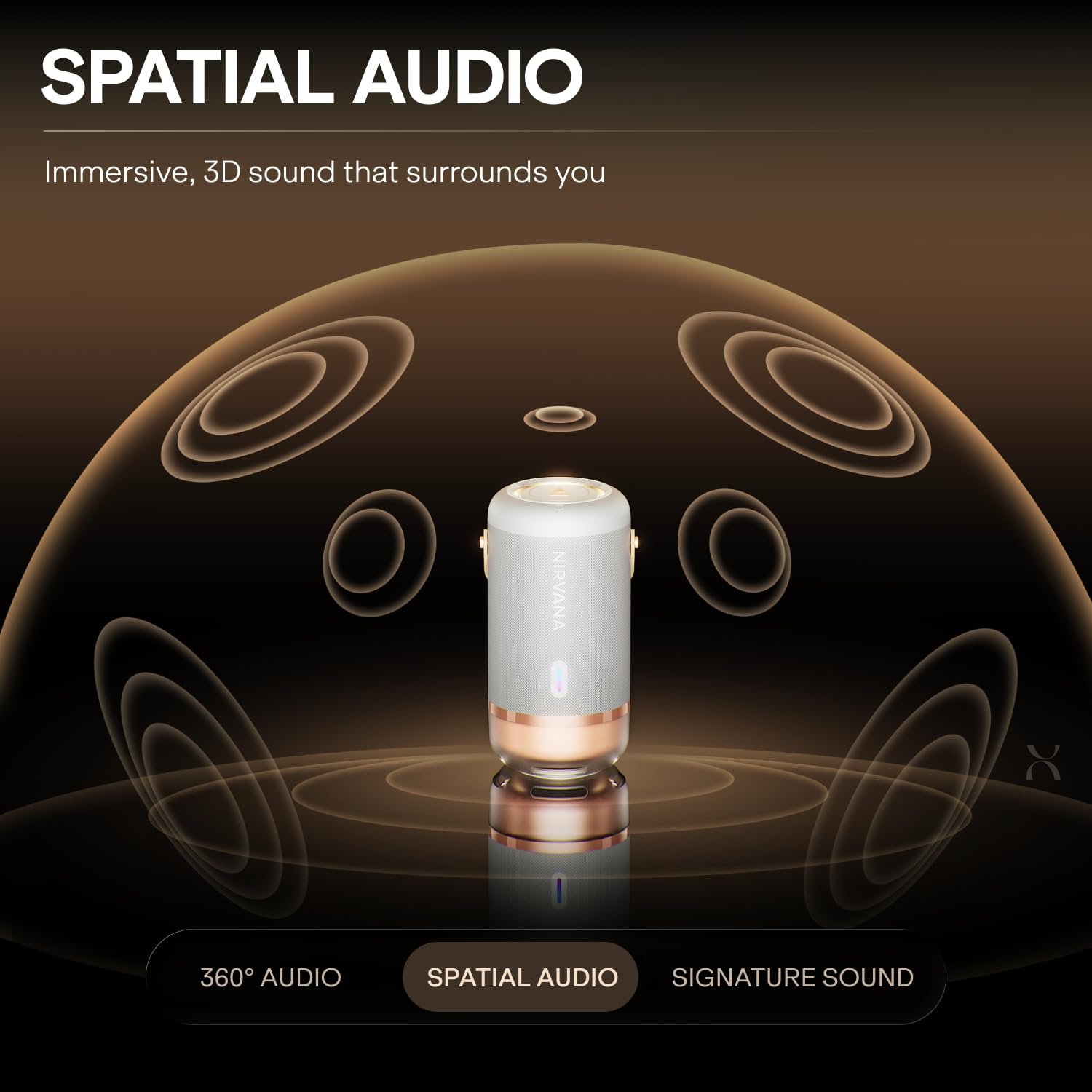 Boat 2026 Launch Nirvana Luxe,360- Surround, Spatial Audio, 100W, 15hrs Battery, Broadcast, App Support, NFC Pairing (Android), Bluetooth Speaker, Wireless Speaker, Portable Speaker (Ivory White) - Image 4