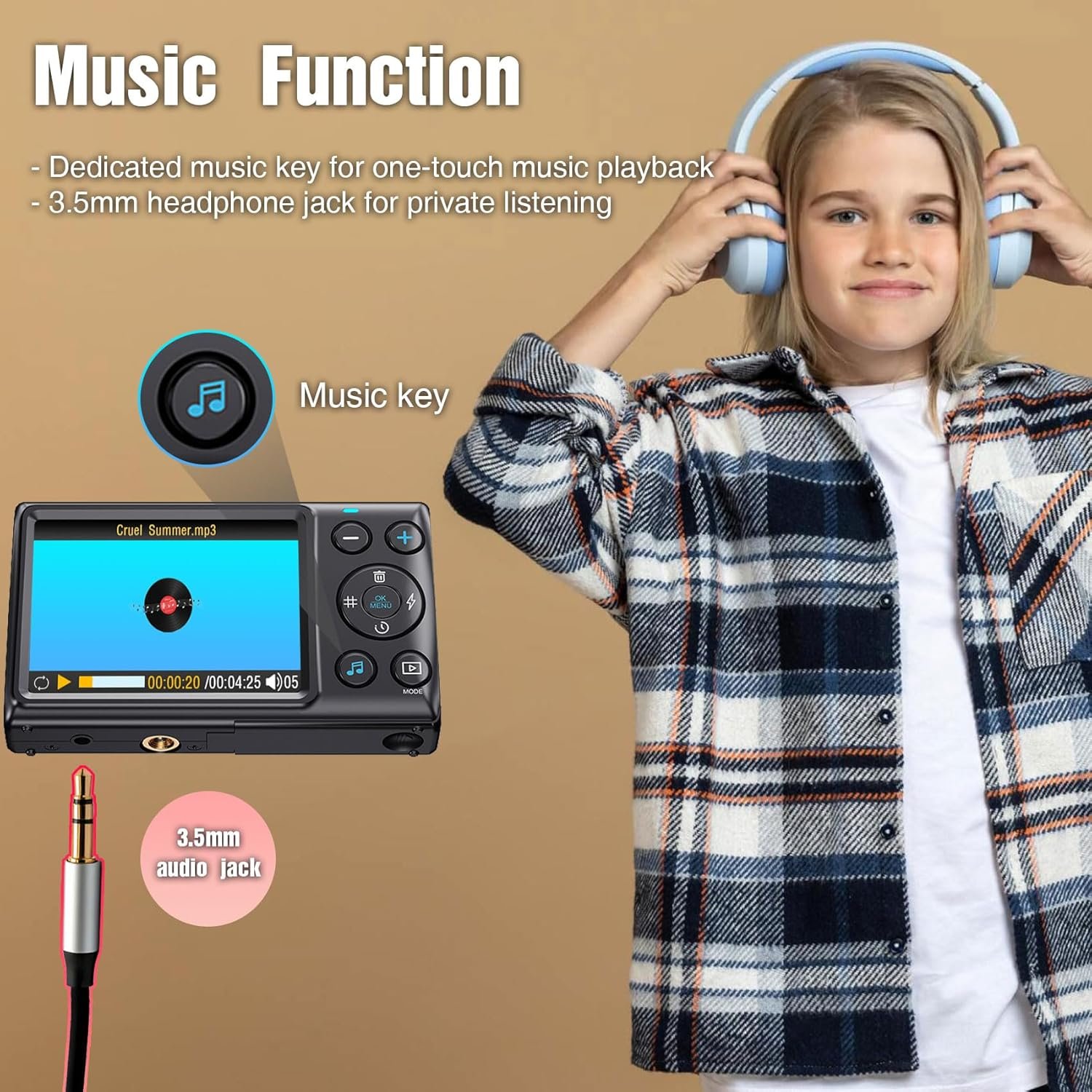 Sheawasy 4K Digital Camera Vlogging Camera Photography And Video 64Mp 18X Digital Zoom Compact Point And Shoot Digital Cameras Autofocus For Boys And Girls, Teens, Beginner, 32Gb Included - Image 3