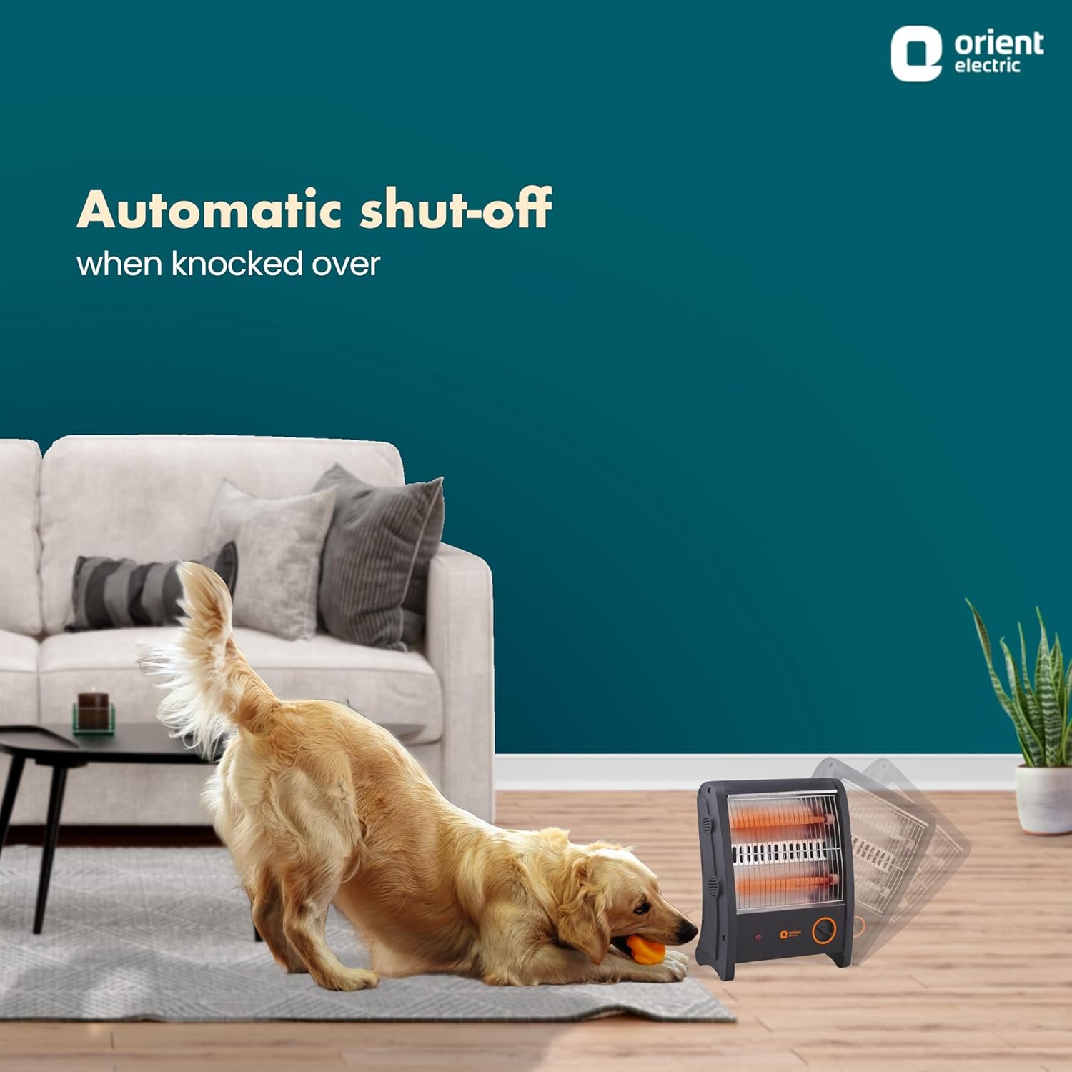 Orient Electric Quartz Room Heater | 800 W Low Power Consumption | Tip-over Protection | 2 Heating Rods for Quick Heating | Cool Touch Body | 1 Year Warranty, Black - Image 4