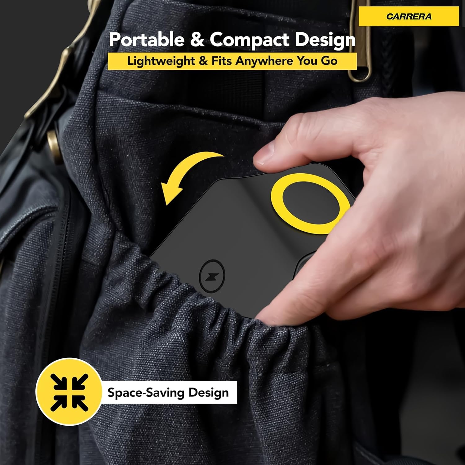 CARRERA 22.5W Magnetic 3 in 1 Wireless Charger Stand CWC-234, 15W Fast Charging for Phone, 5W for Earbud, 2.5W for Watch, Type C Cable Included, Multi-Device Compatible - Image 4