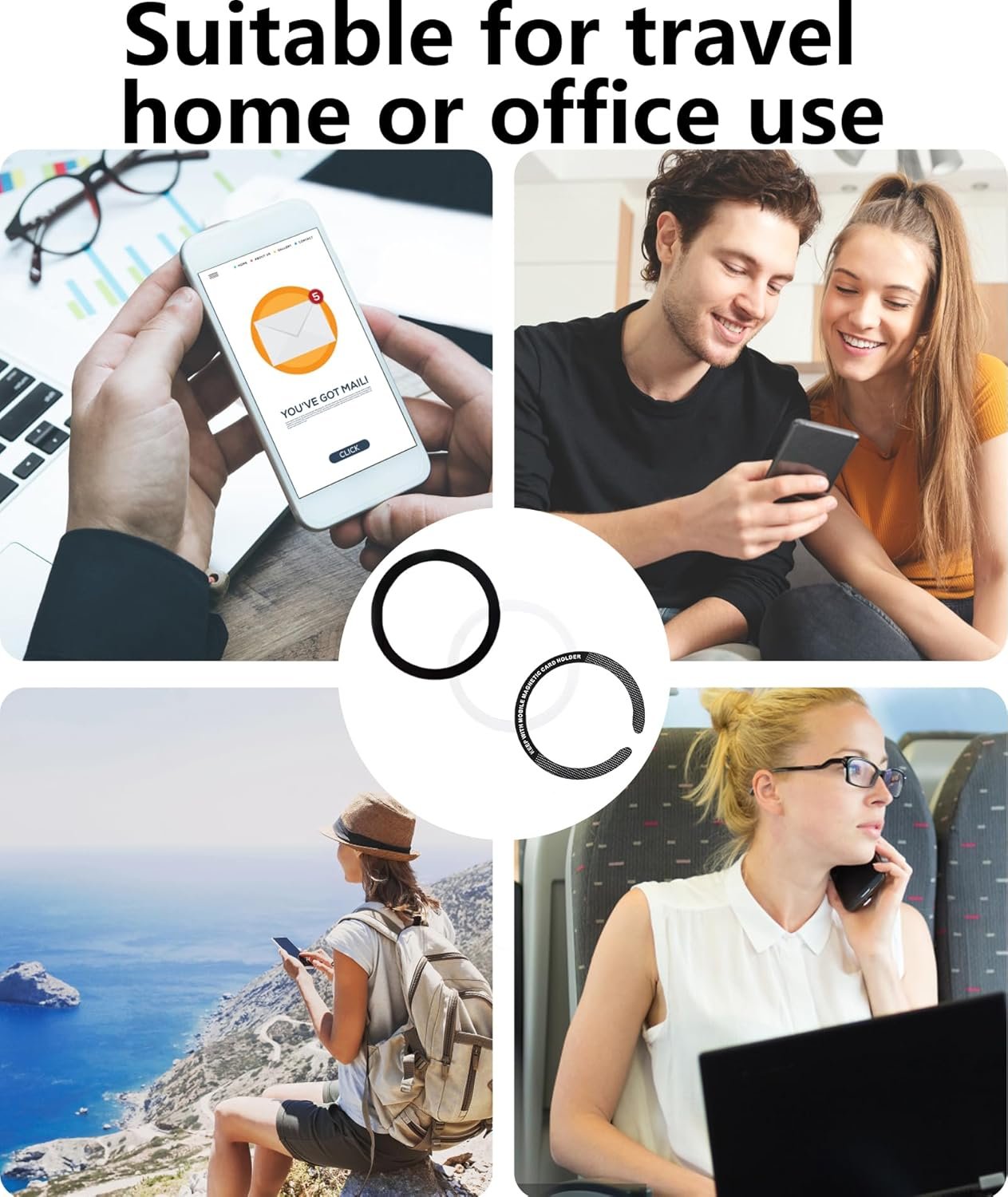 12Pcs Universal Wireless Charging Pads for Smartphones, Mobile Phone Accessories, Connection Ring Sets, Extremely Strong Adhesion(Magnetic Connection Rings, Non-Magnetic) - Image 6