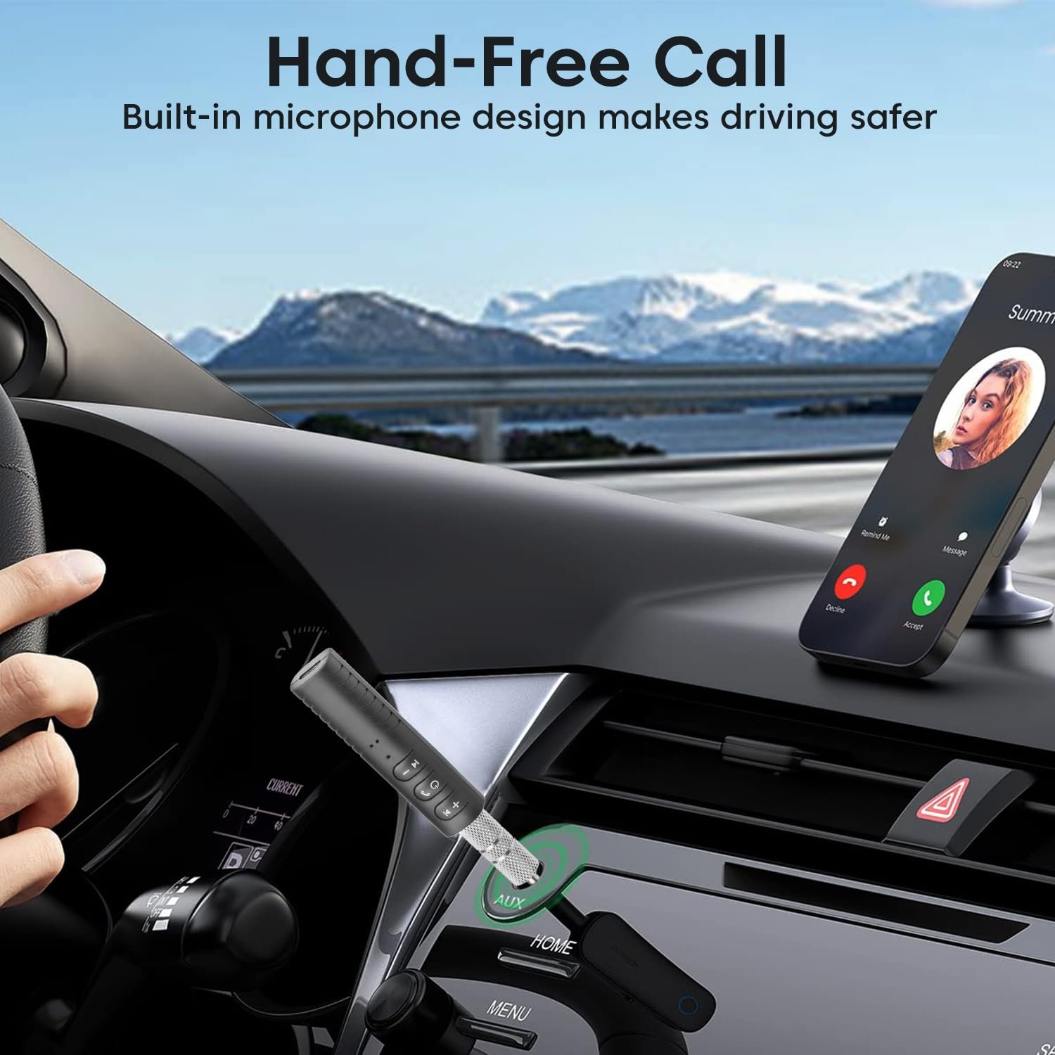 Sounce Bluetooth 5.0 Receiver for Car Bluetooth AUX Adapter, (3.5mm BT Kit) (BT Kit + Aux) - Image 5