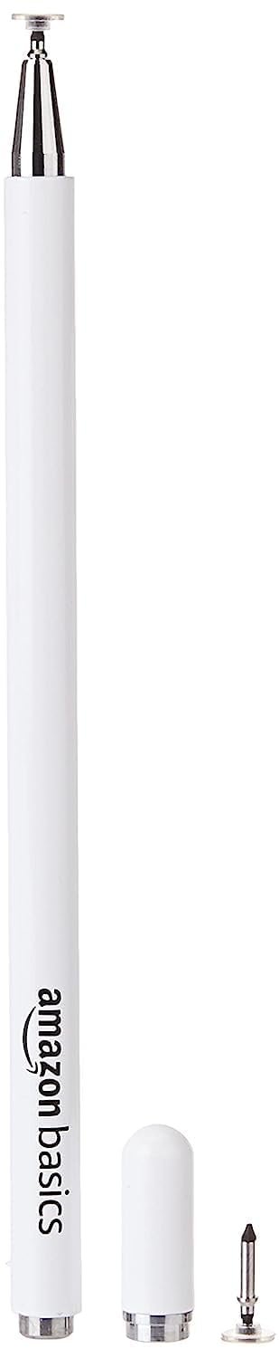 Amazon Basics Capacitive Stylus Pen for iOS and Android Touchscreen Devices, Fine Point Disc Tip, Lightweight Metal Body with Magnetic Cover (White) - Image 3