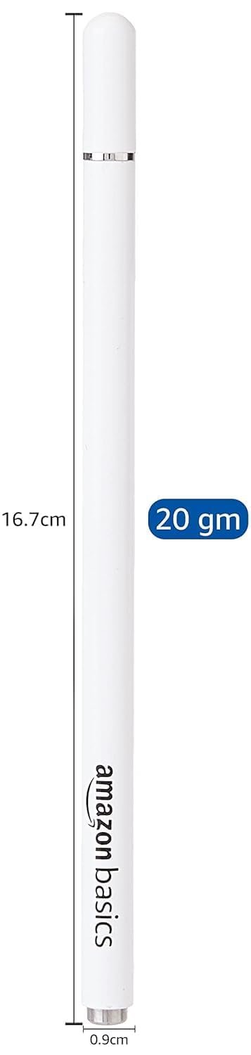 Amazon Basics Capacitive Stylus Pen for iOS and Android Touchscreen Devices, Fine Point Disc Tip, Lightweight Metal Body with Magnetic Cover (White) - Image 4