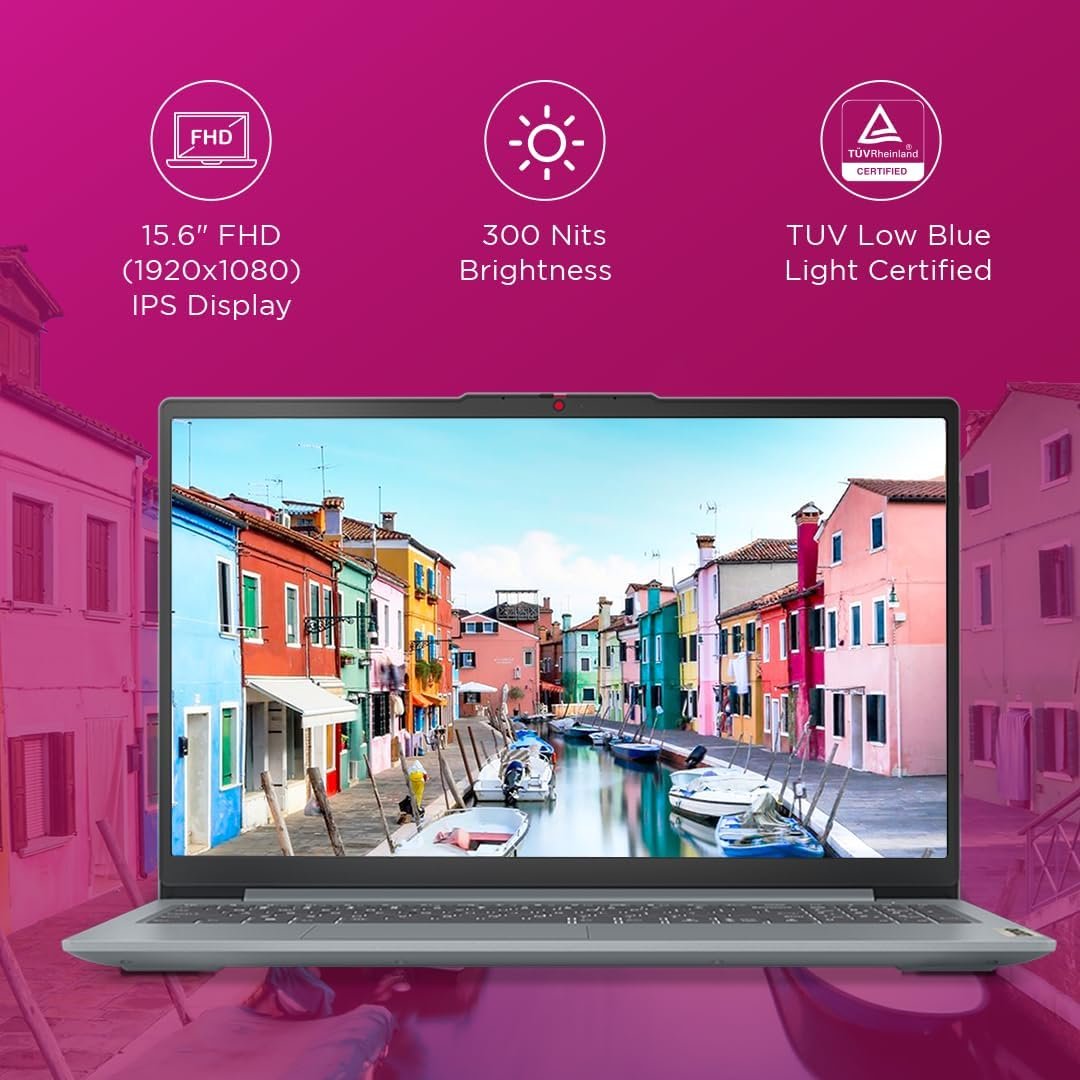 Lenovo IdeaPad Slim 3 12th Gen Intel Core i5-12450H 15.6 inch (39.6cm) FHD Laptop (16GB RAM/512GB SSD/Windows 11/Office Home 2024/1Yr ADP Free/Grey/1.62Kg), 83ER00KPIN - Image 3