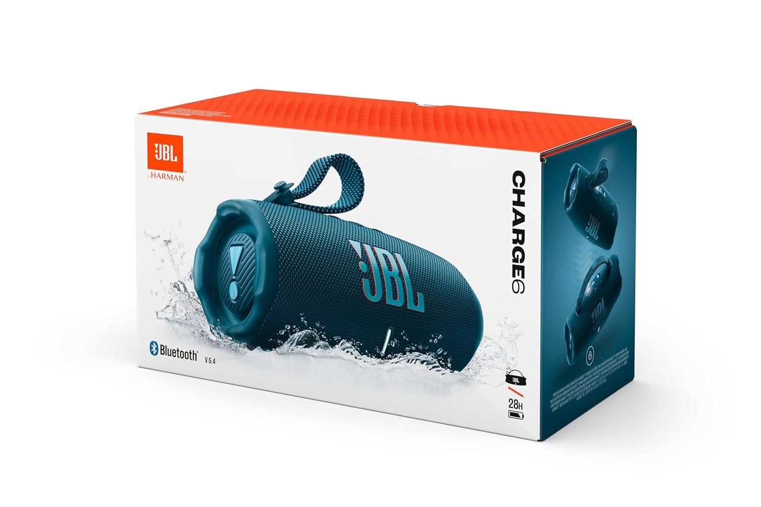 JBL Charge 6, Powerful Pro Sound with AI Sound Boost Wireless Portable Bluetooth Speaker,28 Hrs Playtime, Auracast Multi-Speaker Connection, Built in Power Bank, IP68 Waterproof & dustproof, Blue - Image 11