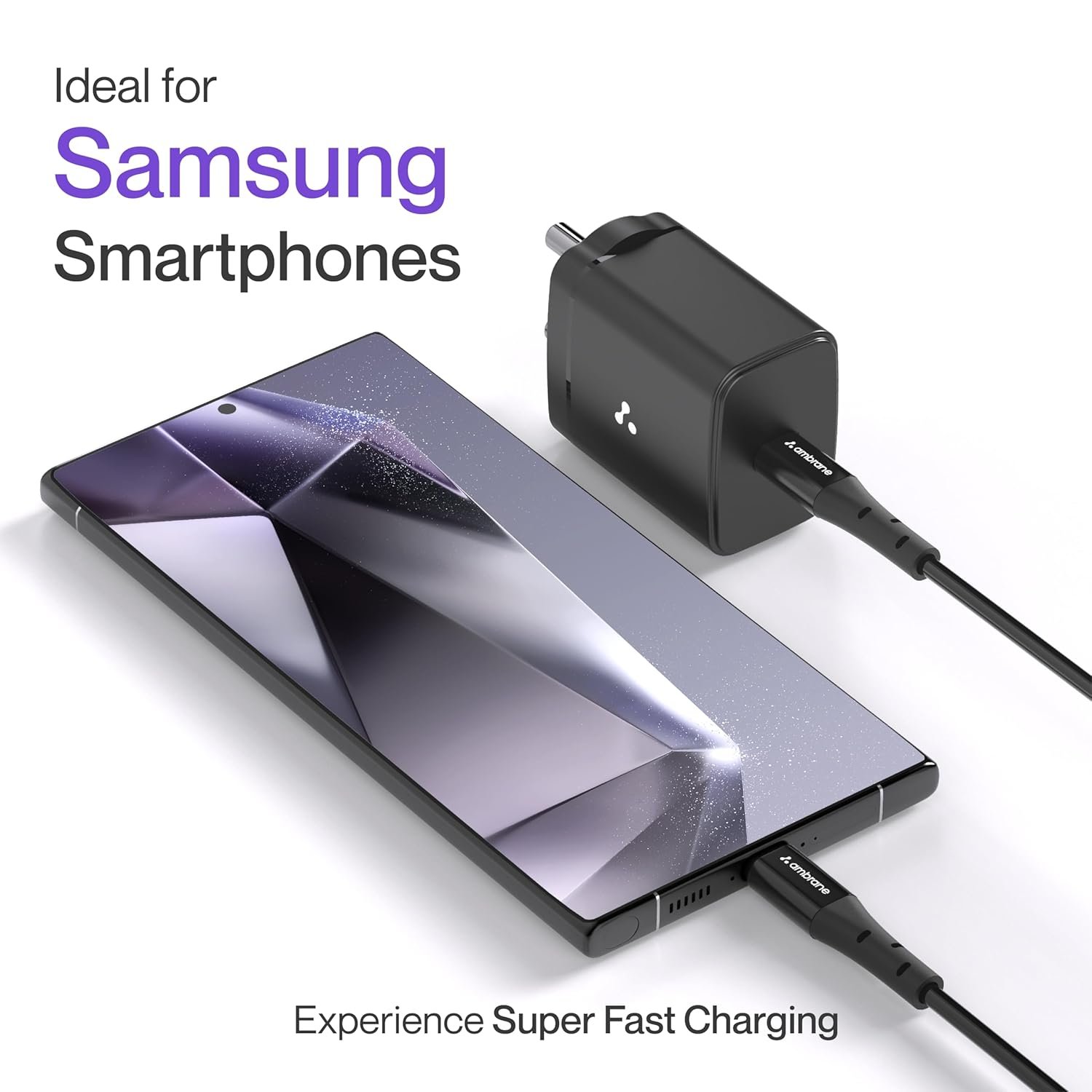 Ambrane 25W Mobile Charger Adapter with Charging Cable | Fast Charging for Samsung Smartphones, iPhone 15/14/13/12/11/X & Pro Series & Other Type-C Devices (Charge 25, White) - Image 3