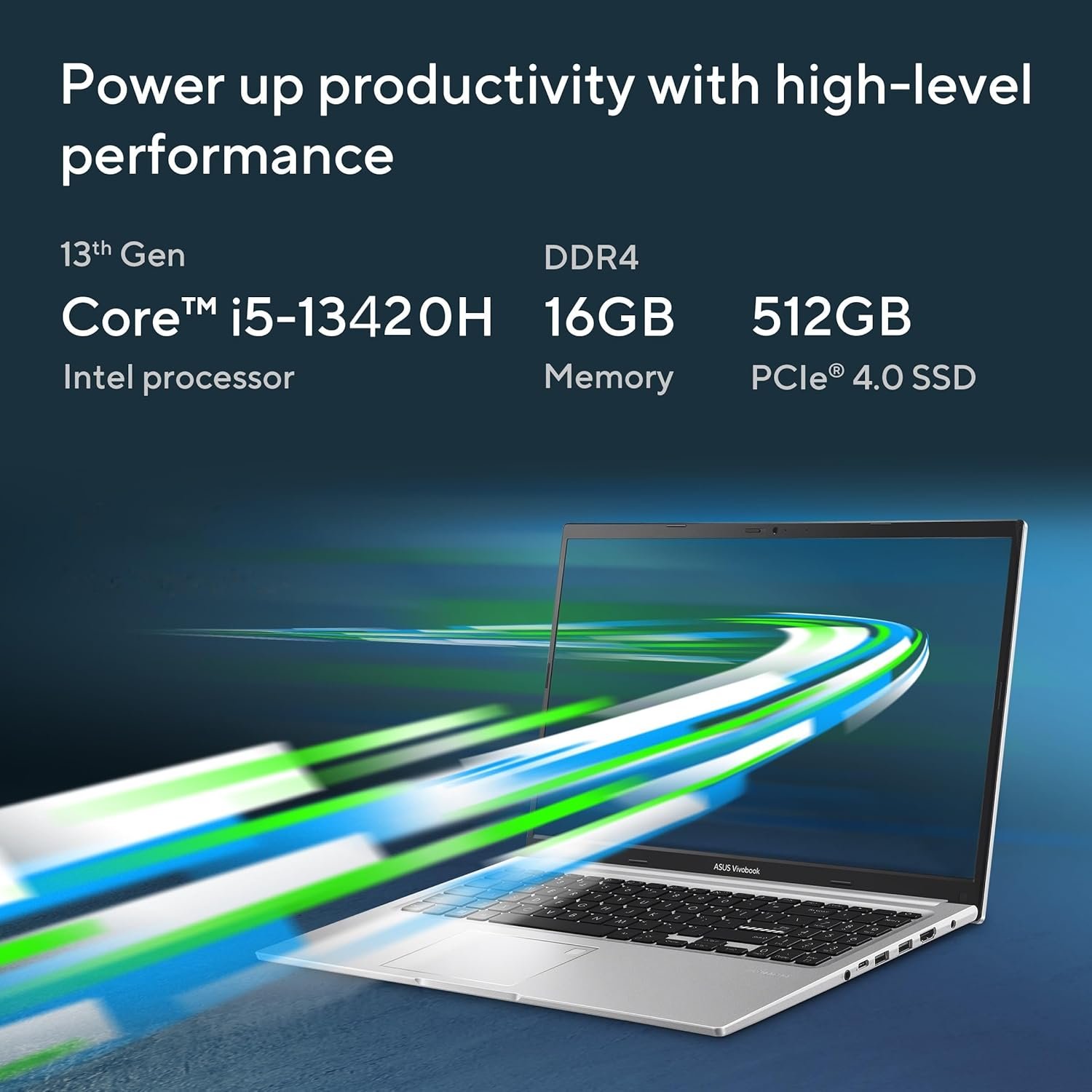 ASUS Vivobook 15, Smartchoice,Intel Corei5 13thGen 13420H, 16GB RAM, 512GB SSD, FHD 15.6", Win11, Office Home'24, M365 Basic (1Year)*, Cool Silver, 1.70kg, X1502VA-BQ835WS, Intel UHD iGPU, Laptop - Image 3