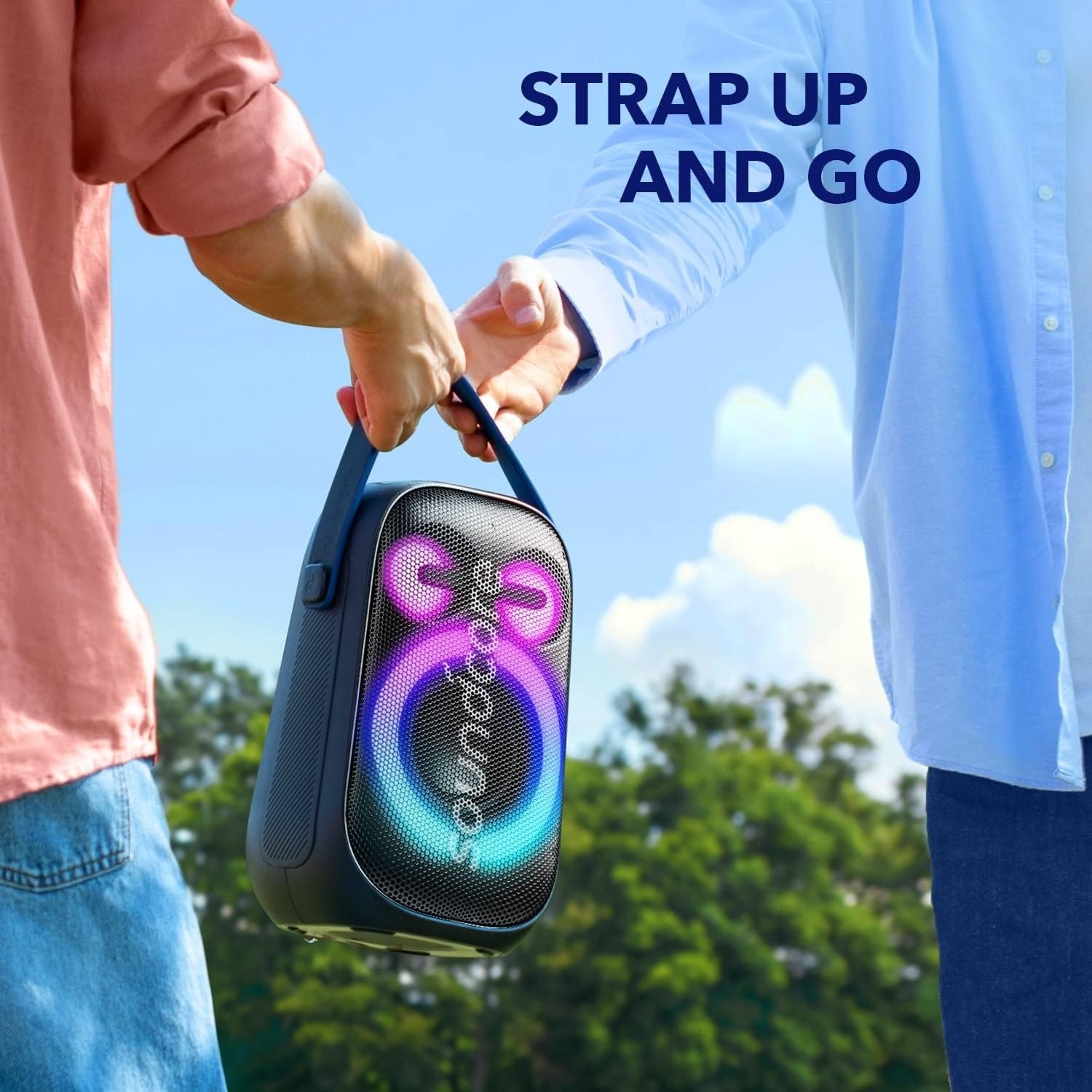 Soundcore Anker Rave Neo 2 Portable Speaker with 80W Stereo Sound,Partycast 2.0,Light Show,Ipx7 Waterproof(Floats On Water) 18H Playtime,Customizable Eq & Bass Up for Party,Backyard-Black,USB - Image 3