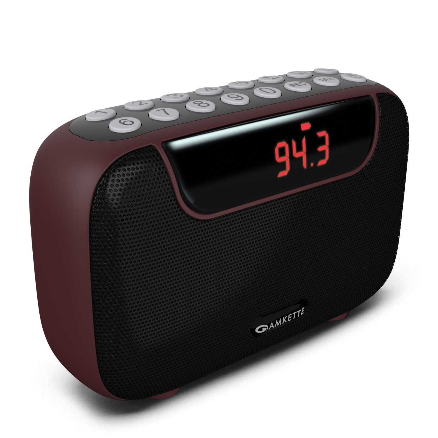 Amkette Pocket Blast 5 in 1 FM Radio with Bluetooth, Powerful Sound, Voice & FM Recording, External Antenna, 7+ Hours Playback, MP3 Player with Number Pad (AUX, SD Card, USB Input) (Brown) - Image 2