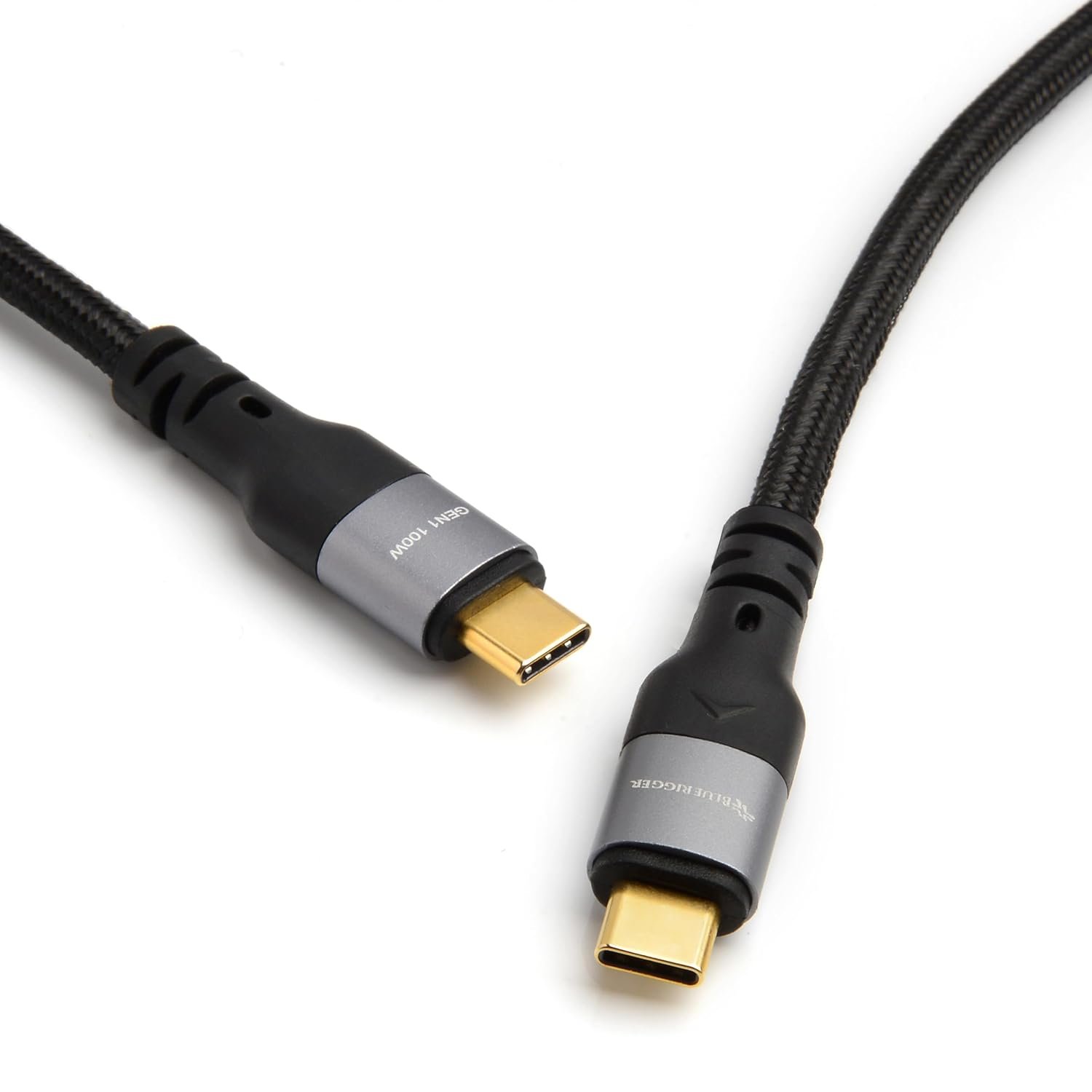 BlueRigger USB C Cable 3.3FT - (100W PD Fast Charging, Type C Cable, 5 Gbps Data Transfer, USB C Charger) - Compatible with Phone, Laptop, Monitor, Hub, Hard Drive - Image 2