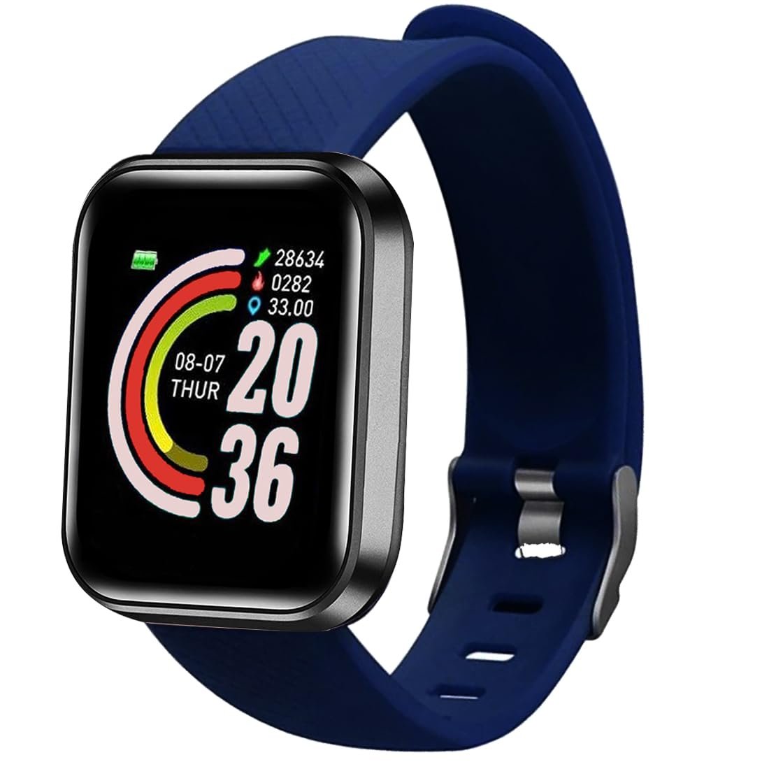 Bouncefit M I D116 Fitness Band Smart Watch for Men, Women, Boys, Girls, Kids – Single Touch Interface, Water Resistant, Workout Modes, Quick Charge Sports Smartwatch – Blue EE - Image 2