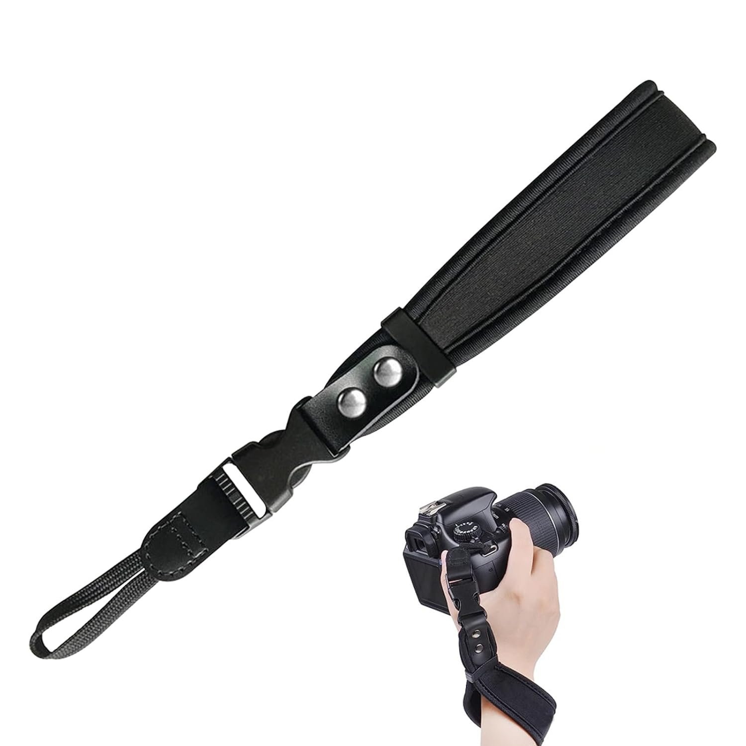 Camera Wrist Strap, Secure and Comfortable Wrist Strap for Mirrorless and DSLR Cameras, Lightweight Design for Photography and Outdoor Use, Black - Image 2