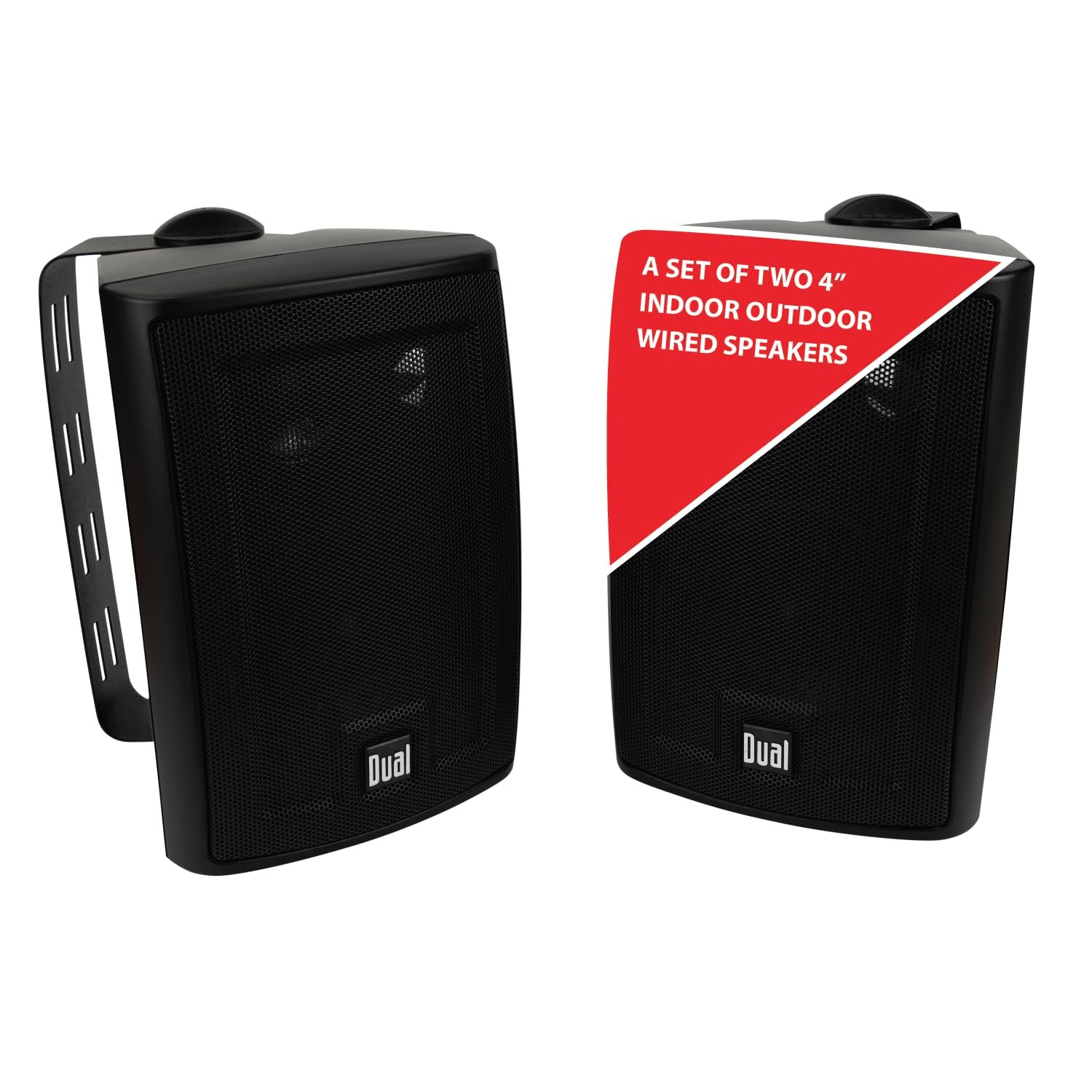 Dual LU43PB 100 Watt 3-way Indoor/Outdoor Speakers in Black (Pair) - Image 2