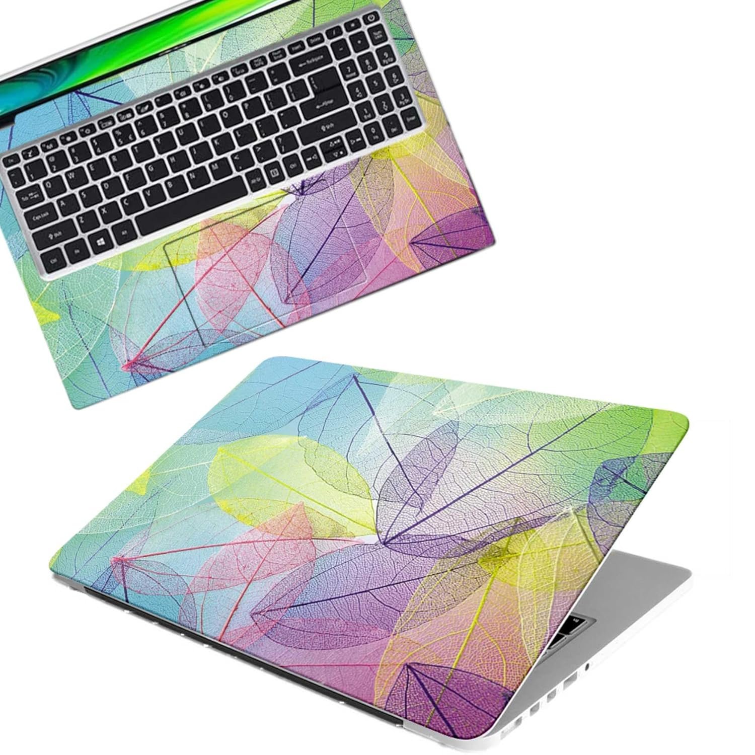 Floral D28 Full Body Vinyl Laptop Skin/Sticker/Cover Upto 15.6 Inches Laptops Laminated-Removable-HD Quality Compatible for Hp-Dell-Sony-Lenovo-Asus etc.(15x10 Inches) - Image 2