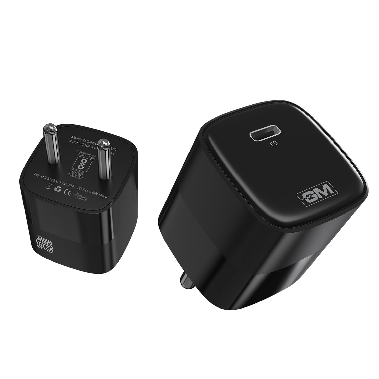 GM G+ 25W GaN Fast Charger with USB-C Port | Type-C & Type-A 3.0 Fast Charging | Compact Travel Adapter for Phones, Tablets & Earbuds | Smart Power Allocation | Safe & Energy-efficient Charger - Image 2