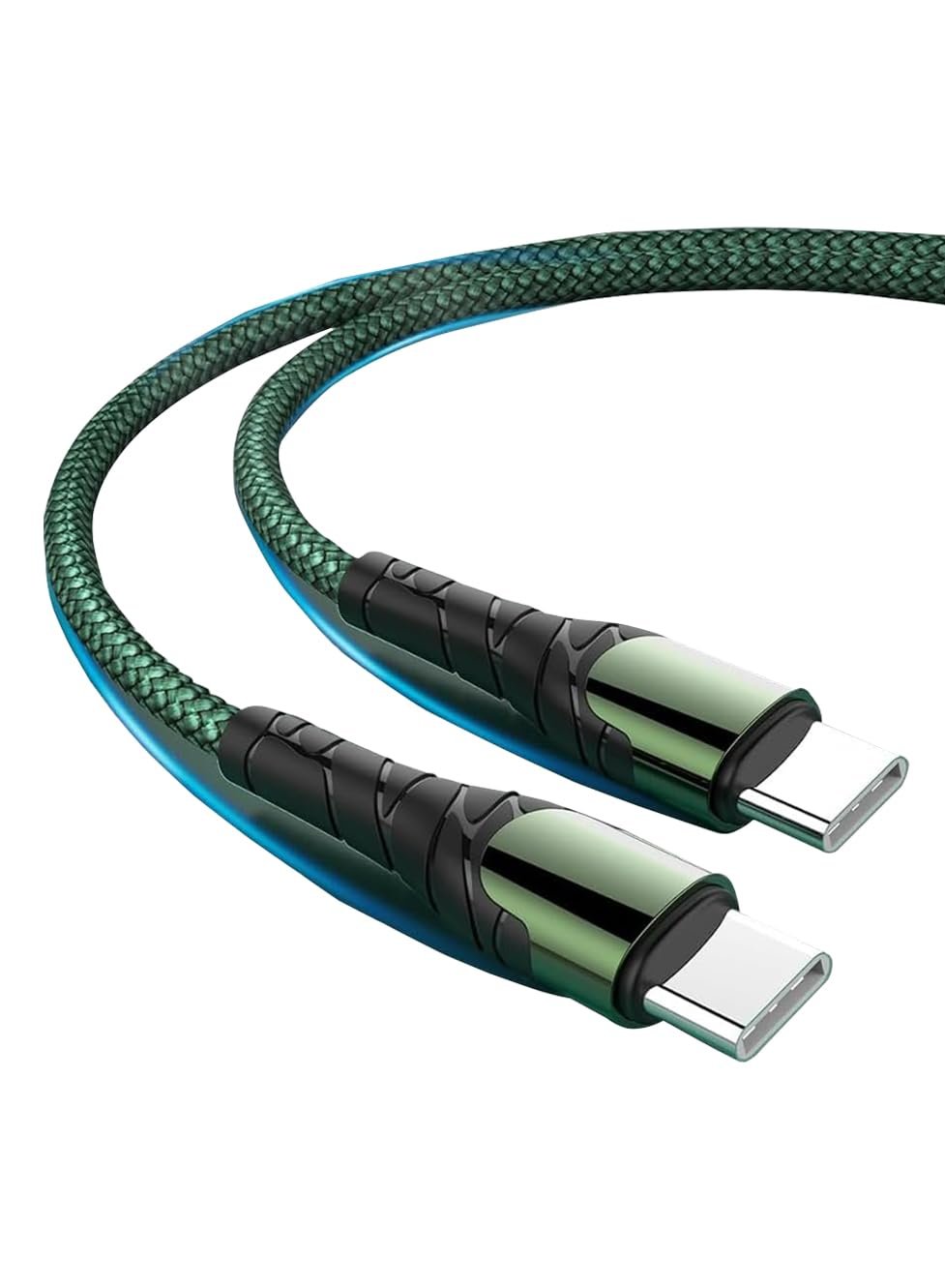 Glassoloy Type C to Type C Cable, 1M PD 60W Fast Charging USB C Cable, 480Mbps Data Transfer Cable Nylon Braided C to C Type for iPhone 17/17 Pro/17 Pro Max/16/15, Galaxy S25/S24/S23, MacBook, iPad - Image 2