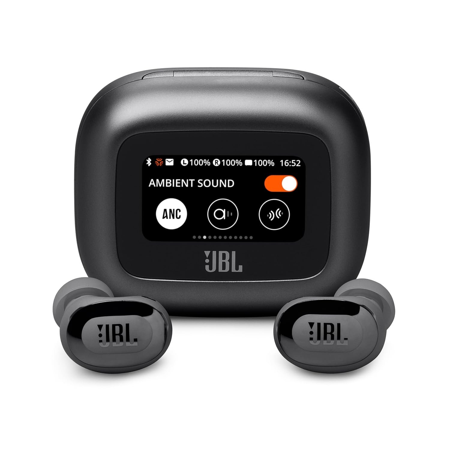 JBL New Launch Live Buds 3 TWS,Hi-Res Audio True ANC Earbuds,Smart Case with Touch Display,40H Playtime,Wireless Charging, 6 Mic,Multipoint Connection,IP55 Proof, Headphones App,Personi-Fi 3.0(Black) - Image 2