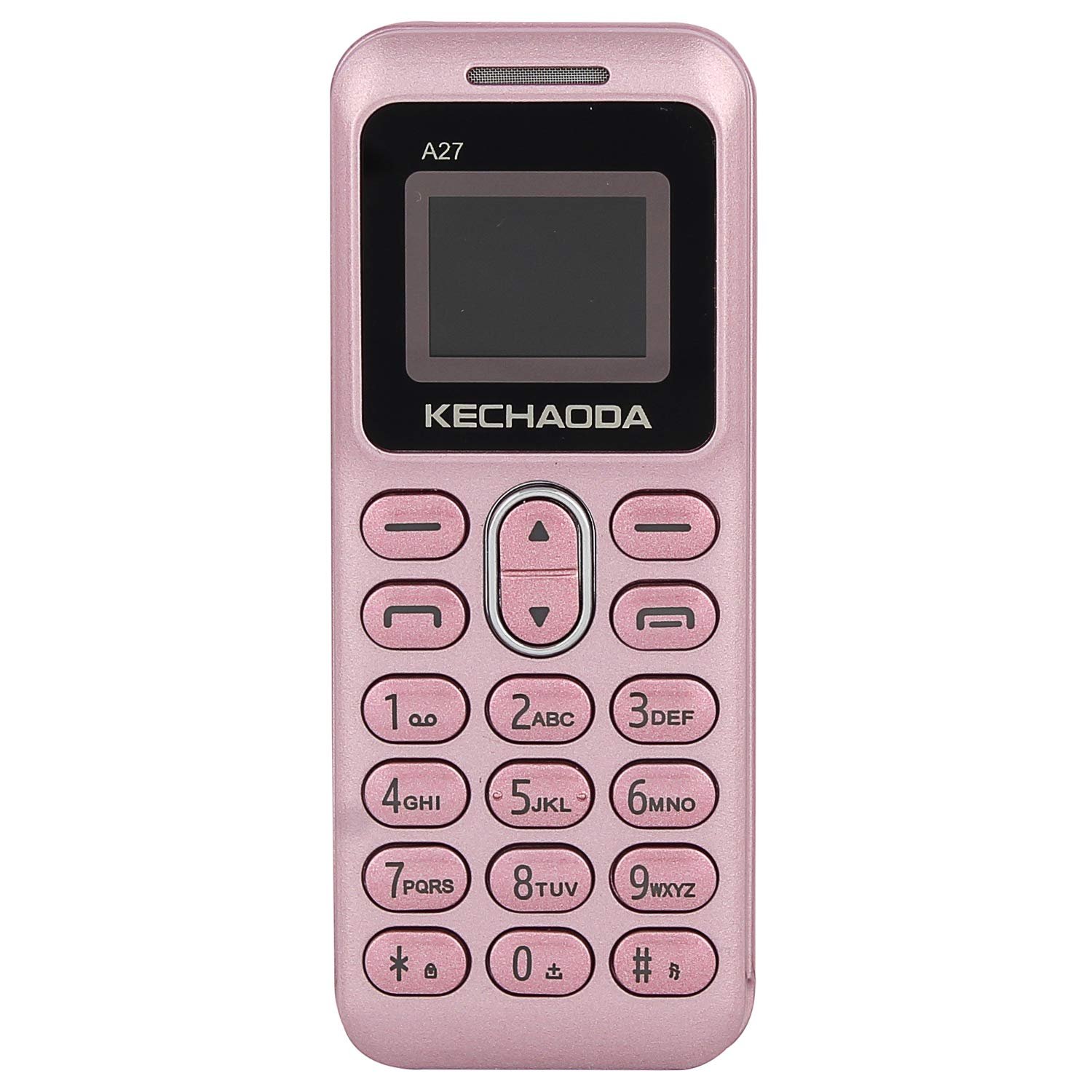 KECHAODA A27 Keypad Dual Sim Mini Mobile Phone with External Memory Slot 1.68cm (0.66 inch) Display Only Mobile Phone & Charging Cable in Box, Battery,No Charger - Rose Gold - Image 2
