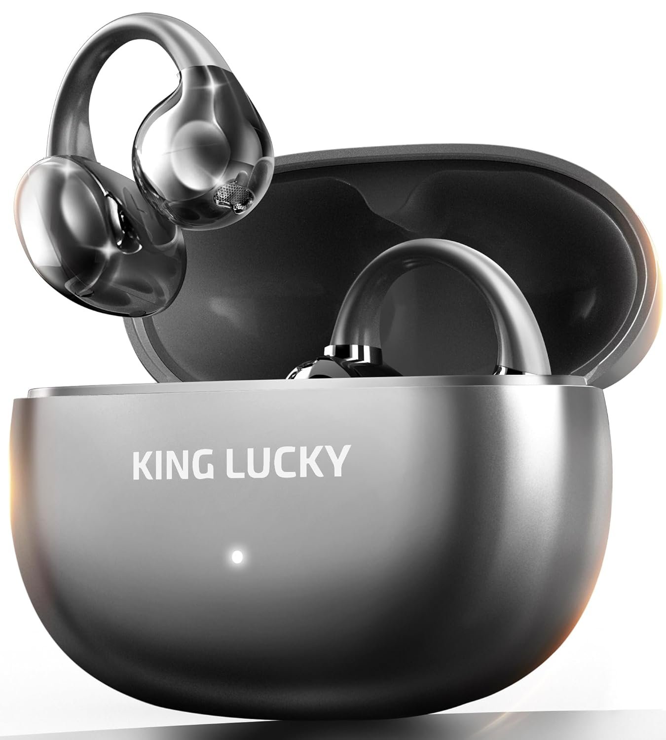 King Lucky Open Ear Earbuds Clip-On Bluetooth 6.0 Wireless Headphones with Mic, 50H Playtime, ENC Clear Calls, IPX5 Waterproof, Comfortable for Small Ears Sports Gaming Classic Version (Black) - Image 2