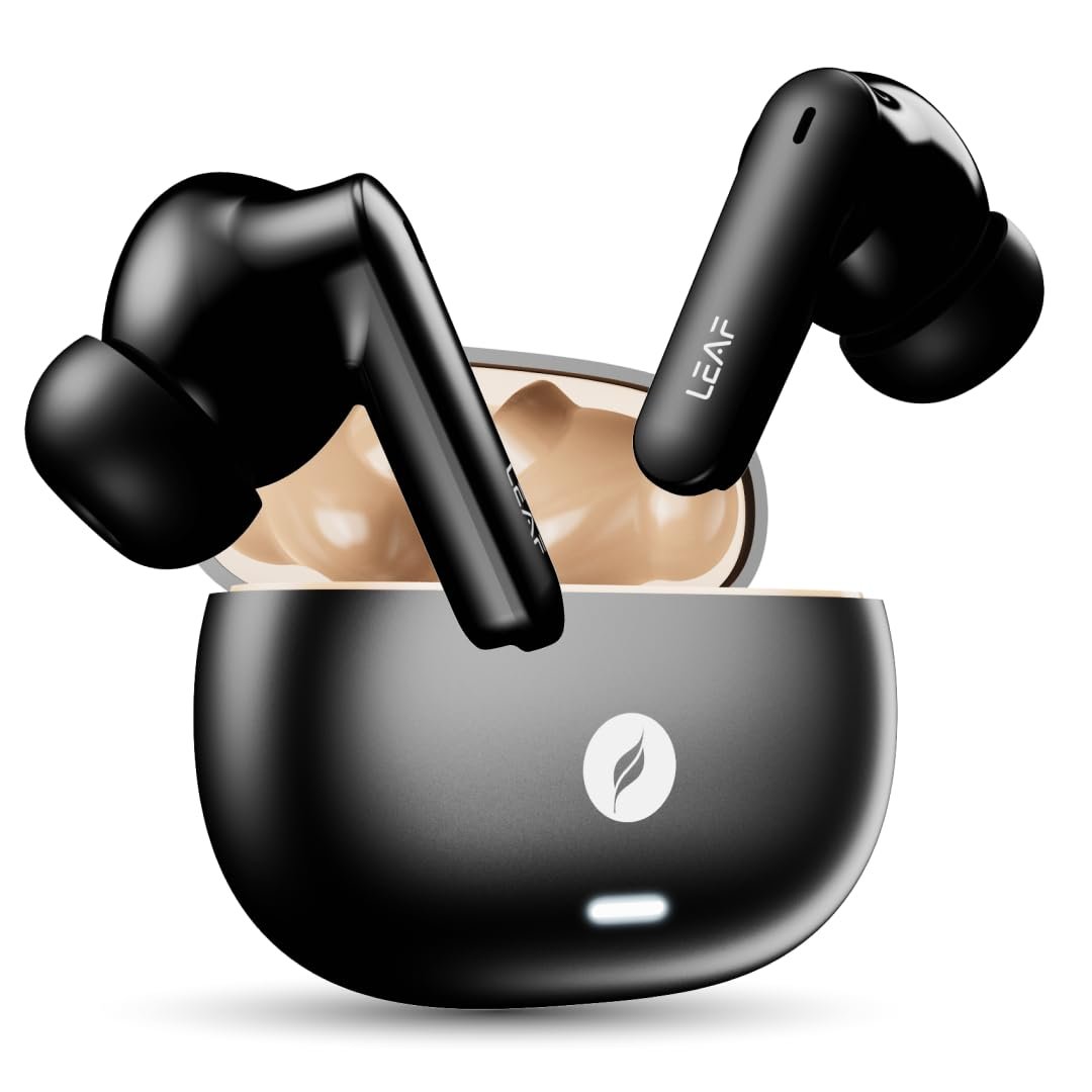 Leaf Buds X334 True Wireless in Ear Earbuds Ai Sound App, 40H Playtime, Quad Mic with Enc, 50Ms Low Latency, Fast Charging(10Min=300Min), 10Mm Driver, Ipx5, Bluetooth V5.4 TWS (Espresso) - Image 2