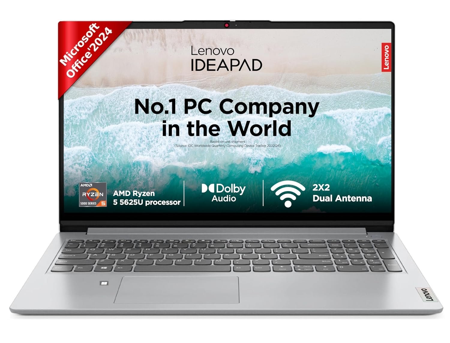 Lenovo IdeaPad 1 AMD Ryzen 5 5625U 15.6 inch (38.5cm) FHD Laptop (16GB RAM/512GB SSD/Windows 11/Office Home 2024/3 Month Game Pass/Grey/1.6Kg), 82R4011CIN - Image 2