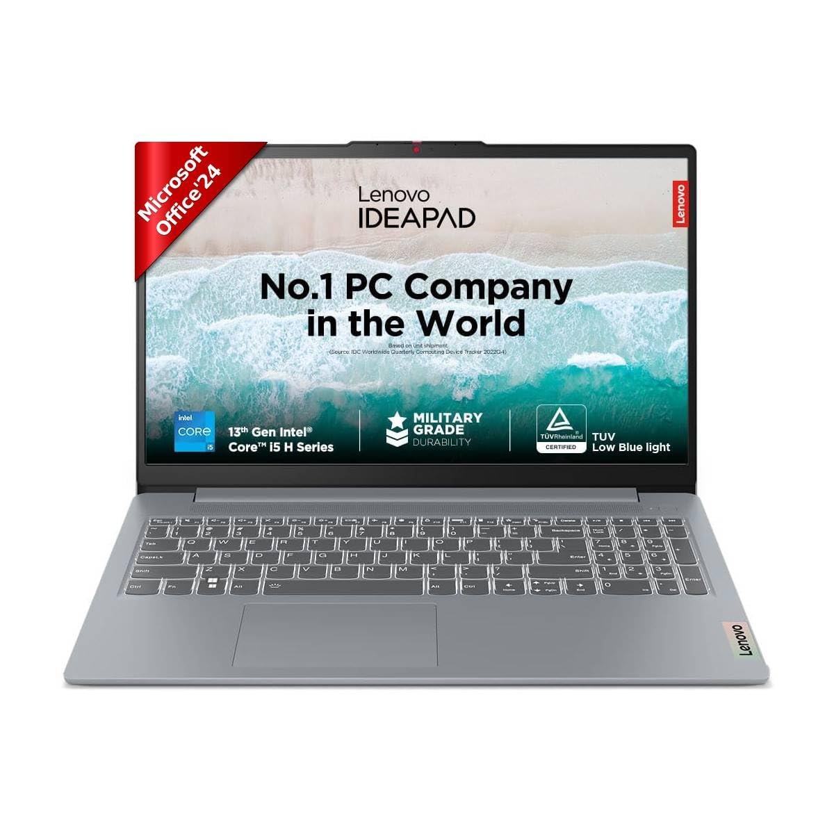 Lenovo IdeaPad Slim 3 12th Gen Intel Core i5-12450H 15.6 inch (39.6cm) FHD Laptop (16GB RAM/512GB SSD/Windows 11/Office Home 2024/1Yr ADP Free/Grey/1.62Kg), 83ER00KPIN - Image 2