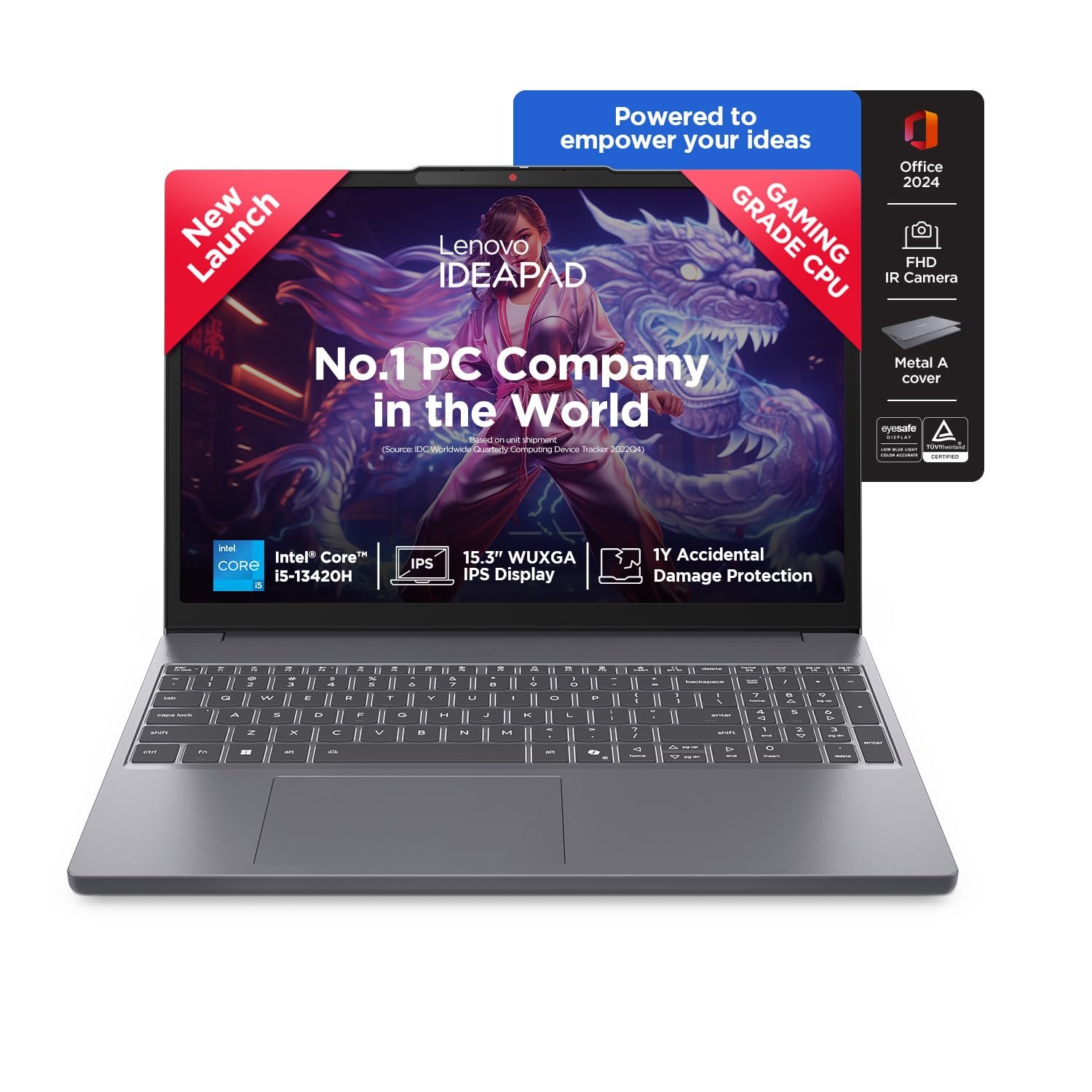 Lenovo Ideapad Slim 3 13Th Gen Intel Core I5-13420H 15.3"(38.8Cm) WUXGA IPS Laptop(16GB RAM/512GB SSD/Windows 11/Office Home 2024/Backlit Keyboard/1Yr ADP Free/3 Mon. Game Pass/Grey/1.6Kg) 83K100C6IN - Image 2
