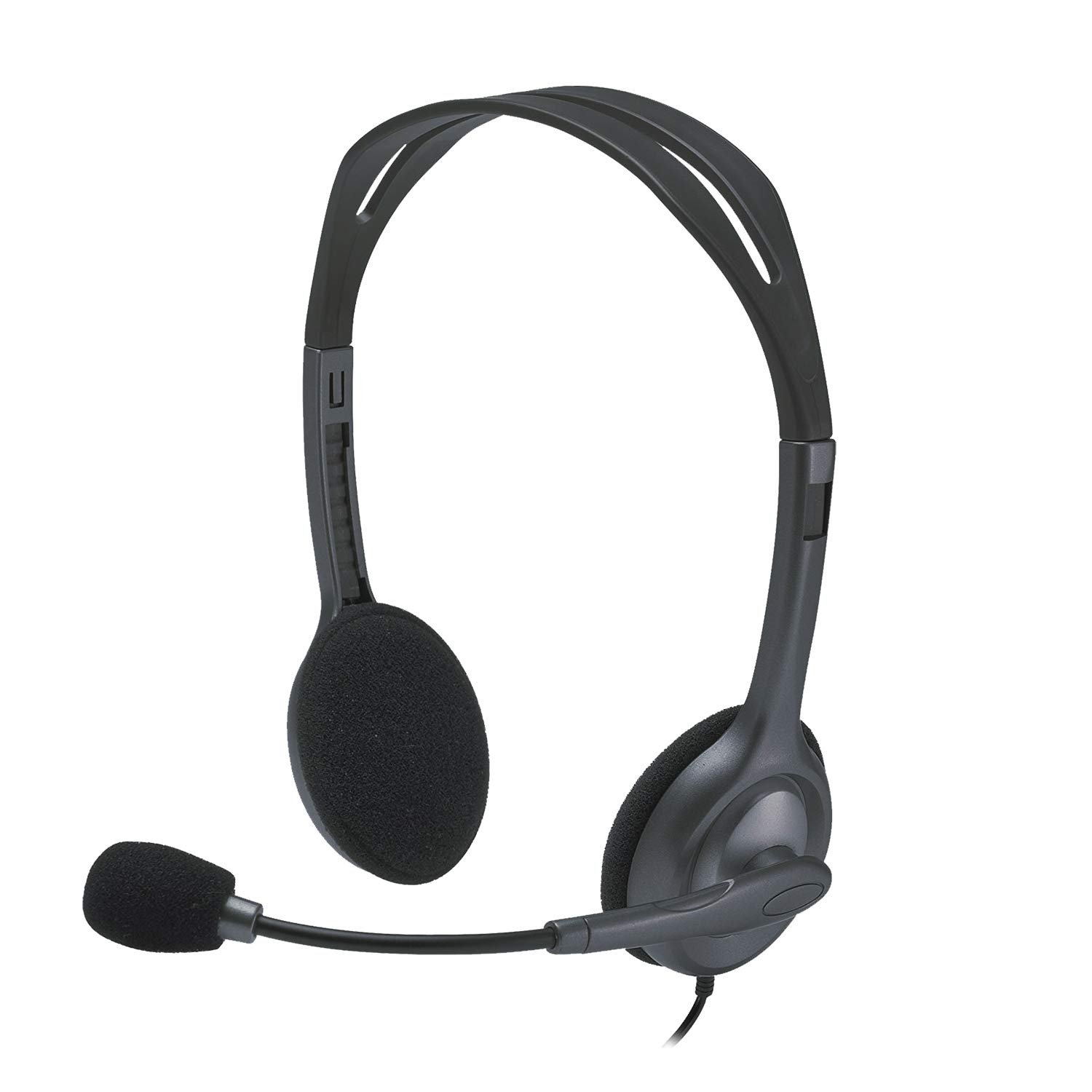 Logitech H111 Wired On Ear Headphones With Mic Black - Image 2