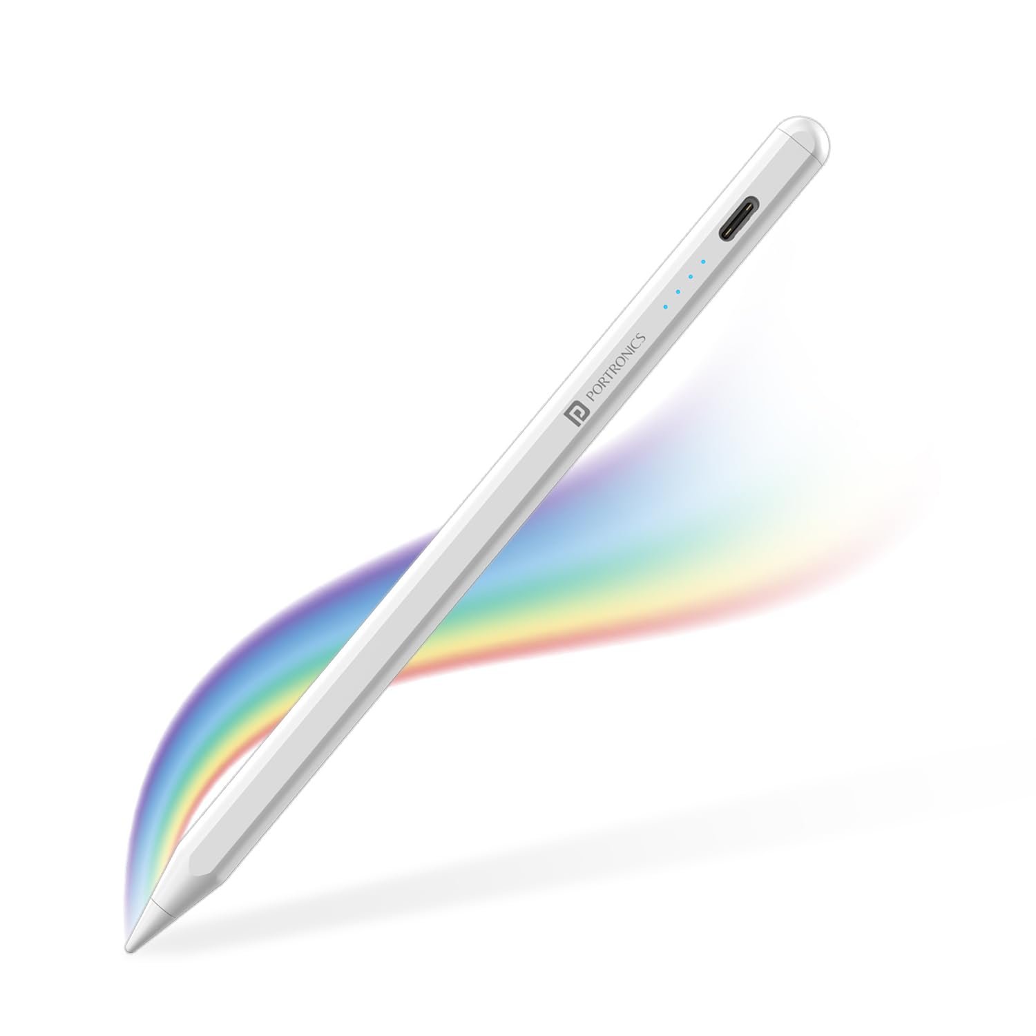 Portronics Glide Stylus Pencil for iPads Only, Angle Tilt Sensitivity, Palm Rejection, Attaches Magnetically, Battery LED Indicator, Type-C Charging, Only for iPads Released Between 2020 & 2024 - Image 2