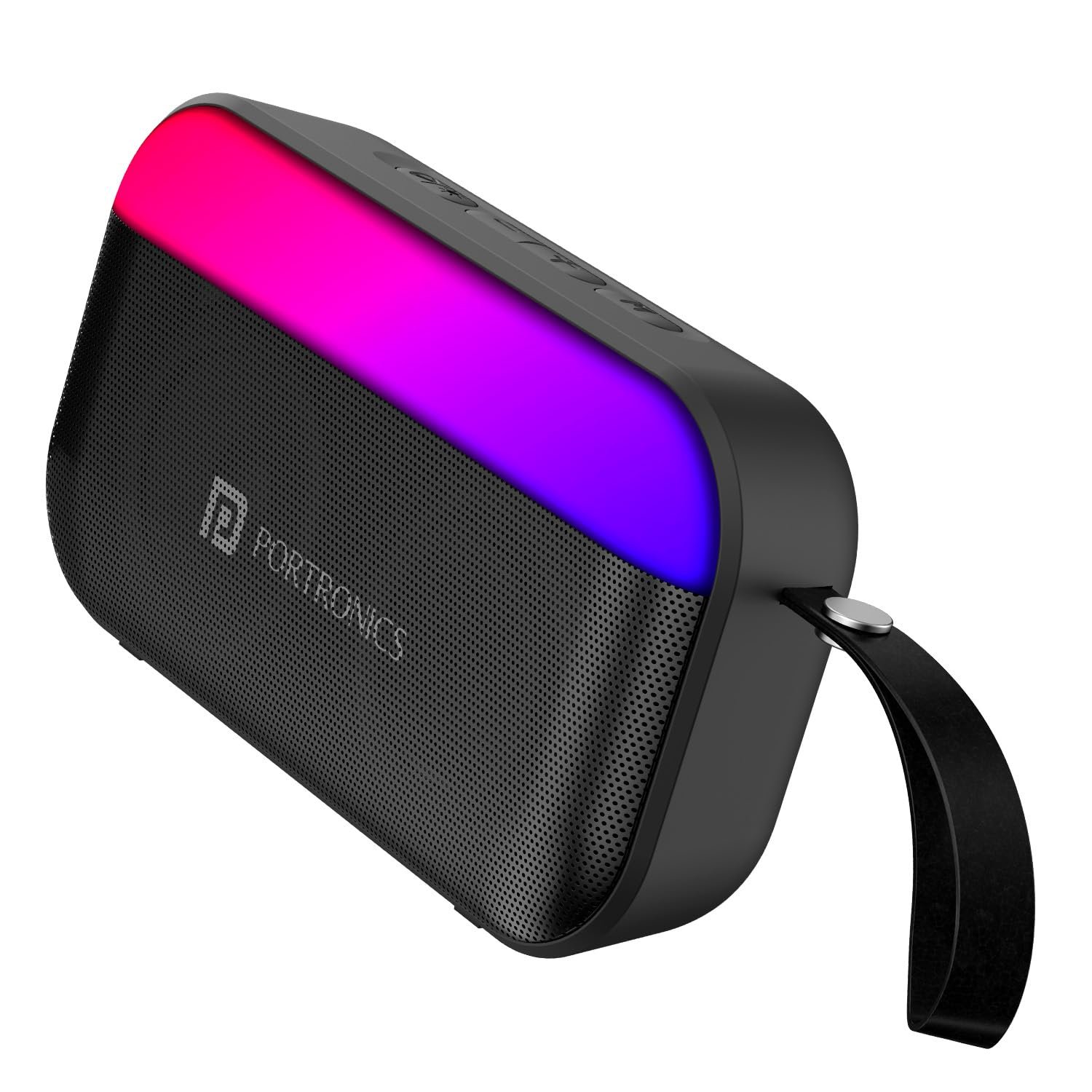 Portronics Plugs 2 8W Portable Bluetooth Speaker with Inbuilt Mic, Dynamic RGB Lights, Bluetooth 5.3V, USB Drive Port, SD Card Port, IPX5 Water Resistant, Integrated Controls, Type C Charging(Black) - Image 2