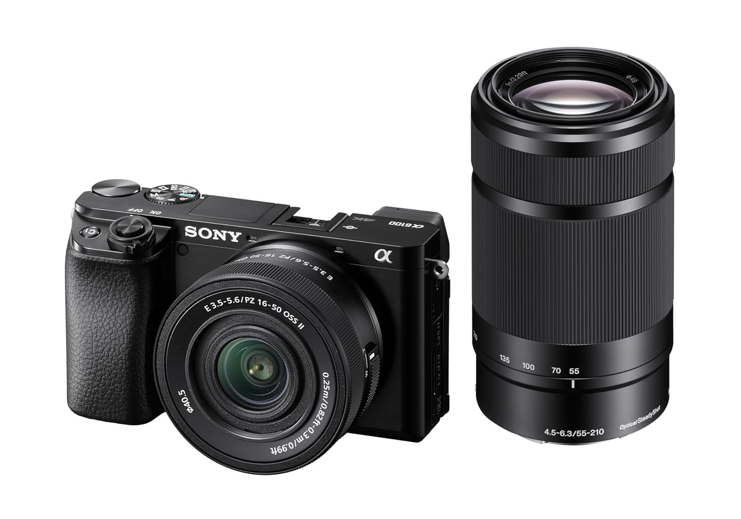 Sony New Alpha ILCE-6100X (Previously ILCE-6100Y) with Upgraded SELP1650 (Ver 2) Power Zoom Lens + SEL55210 Lens | 24.2 MP | APS-C Sensor | Fast Auto Focus | Tiltable LCD – Black - Image 2