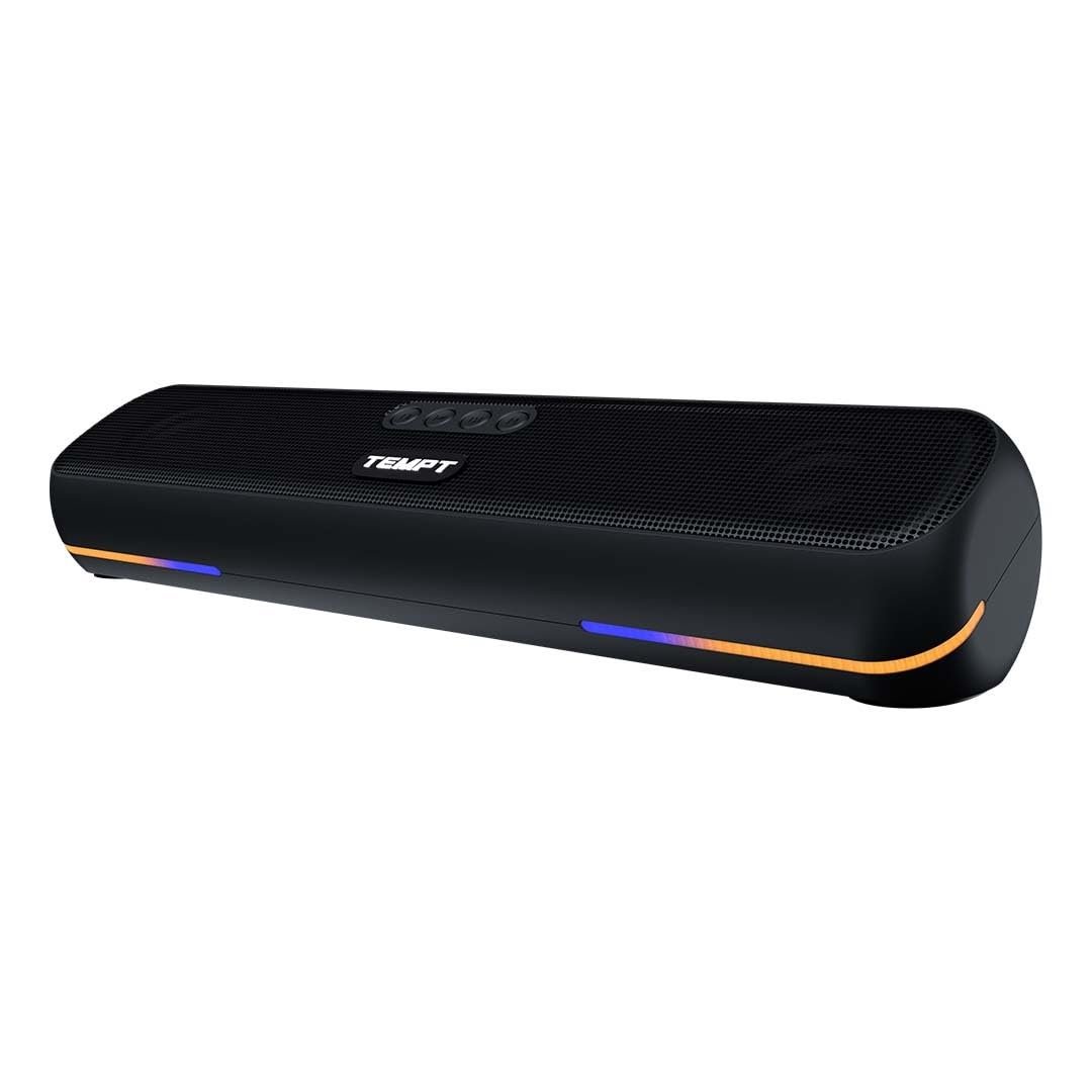 TEMPT CineBar 24W Portable Wireless Soundbar | Dual Bass | RGB LED | 8H Backup | Bluetooth v5.4 | Multi-Connectivity (Black) - Image 2