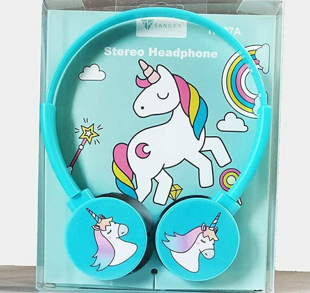 TERA 13 Headphone for Kids (1 pcs) Unicorn Blue & Pink Wired Headphone 3.5 mm Juck Adjustable Over Ear for Kids/Girls/Boys Return Gifts Compatible - Mobile, Tablets ETC - Image 2