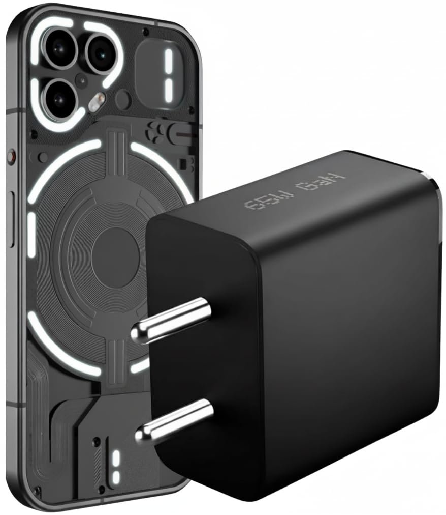 USB-C Wall Adapter for Nothing Phone 3A/2A/2/1 & CMF Phone 1 Compatible with CMF Nothing 65W GaN Fast Charger, 3-Port USB-C | Original Power Delivery - Image 2