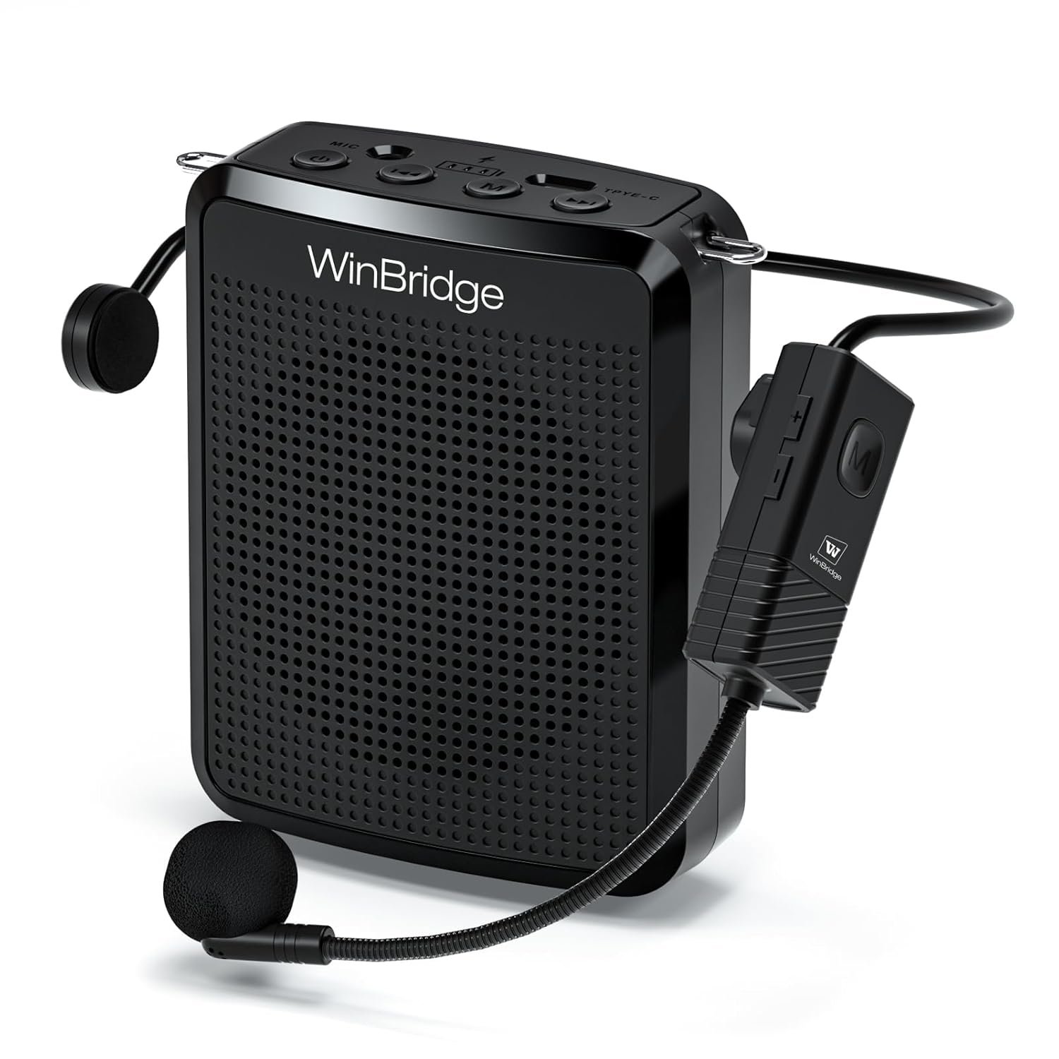 WinBridge Voice Amplifier Wireless Microphone, Portable Speaker Microphone with Bluetooth, Personal Voice Enhancer Clear Original Sound, Small PA System for Teachers, Public Speaking 15W WB008 - Image 2