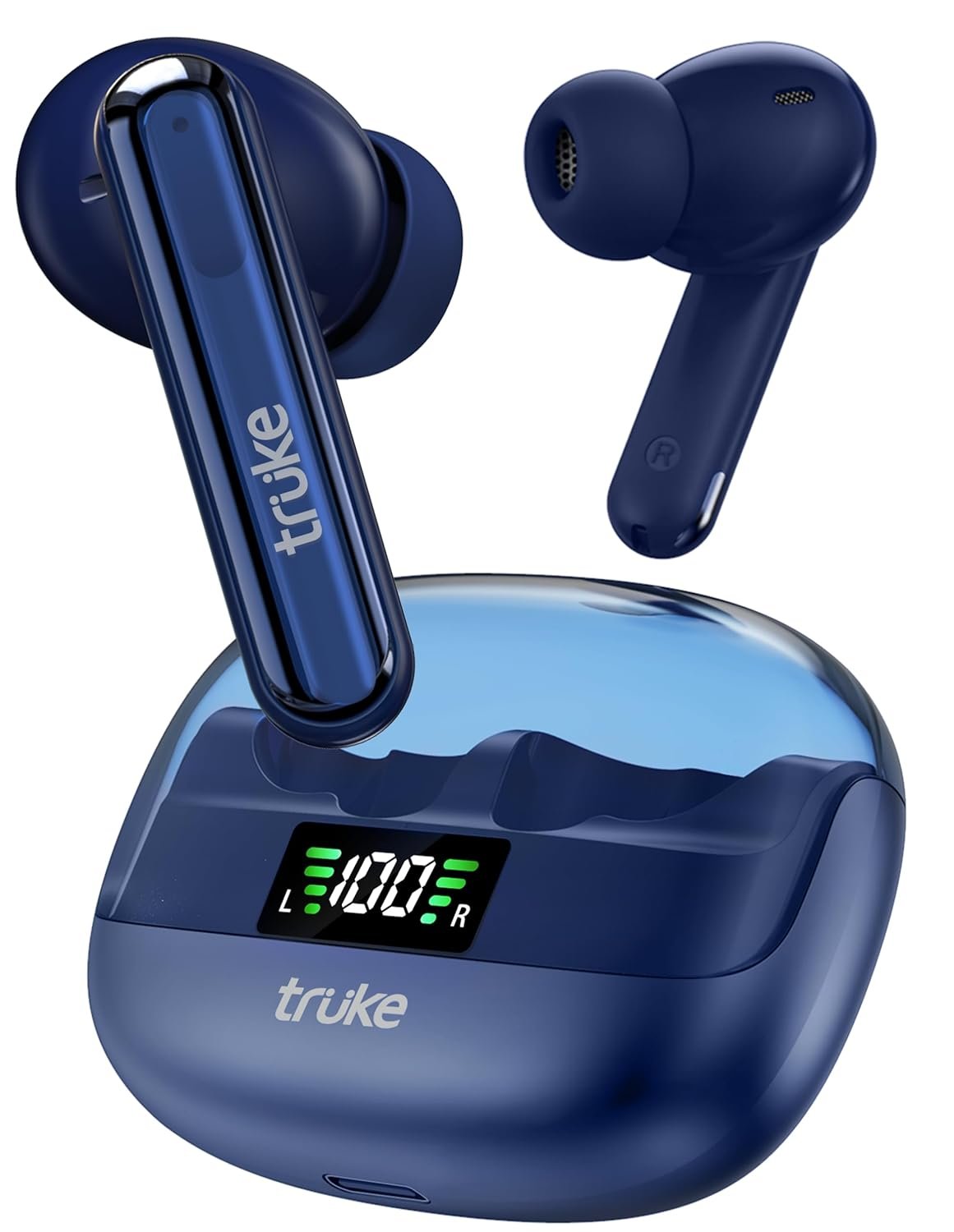 truke Newly Launched Buds Vibe True Wireless in Ear Earbuds with 35dB Real ANC + Quad Mic ENC, 13mm Big Speaker, 4 EQ Modes, 48H Playtime, Fast Charge, 40ms Low Latency, AAC Codec, BT 5.3, IPX5(Blue) - Image 2